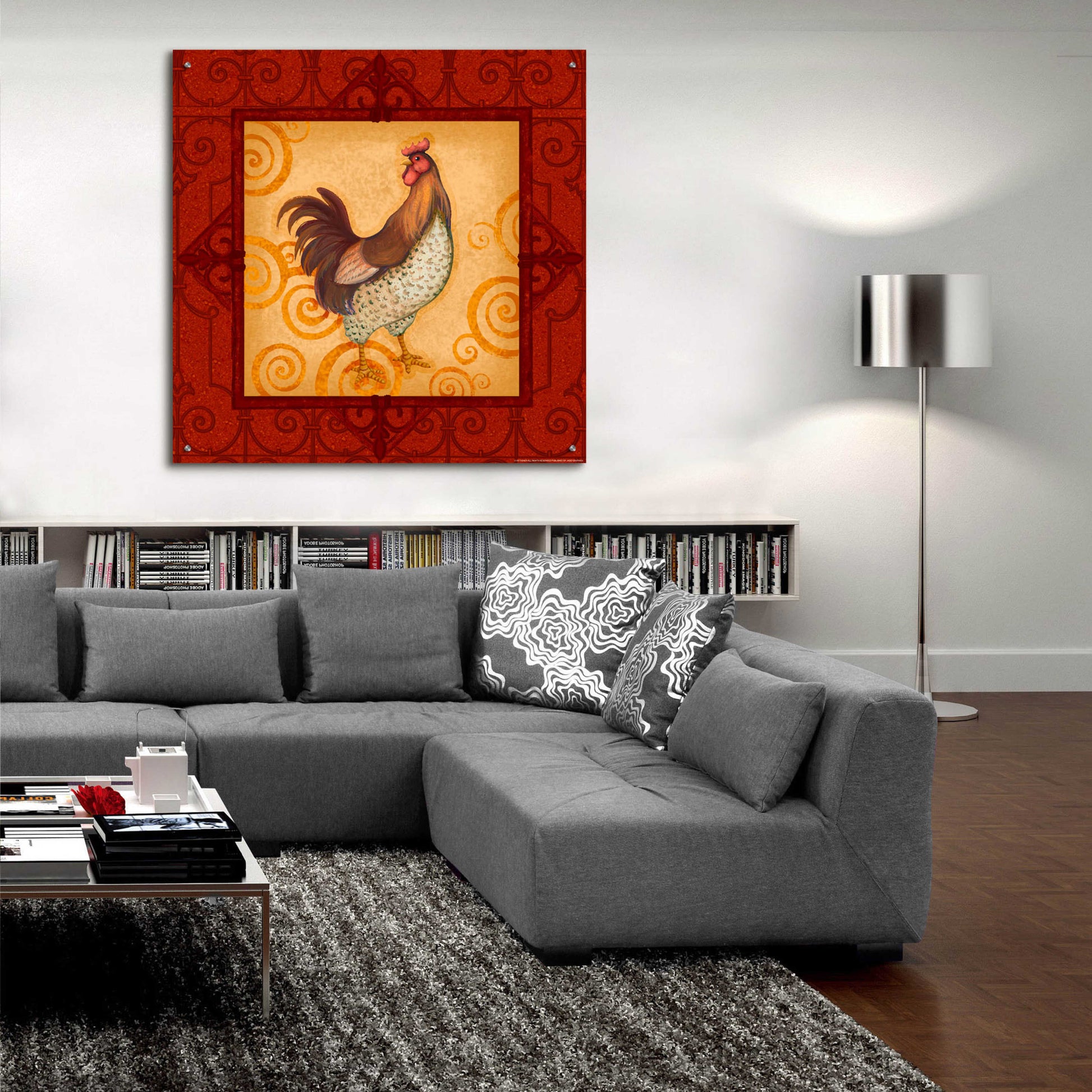 Epic Art 'Rooster 4' by Viv Eisner, Acrylic Glass Wall Art,36x36