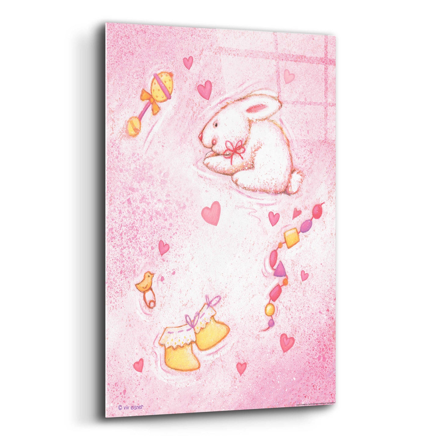 Epic Art 'Nursery 1 Bunny' by Viv Eisner, Acrylic Glass Wall Art,12x16