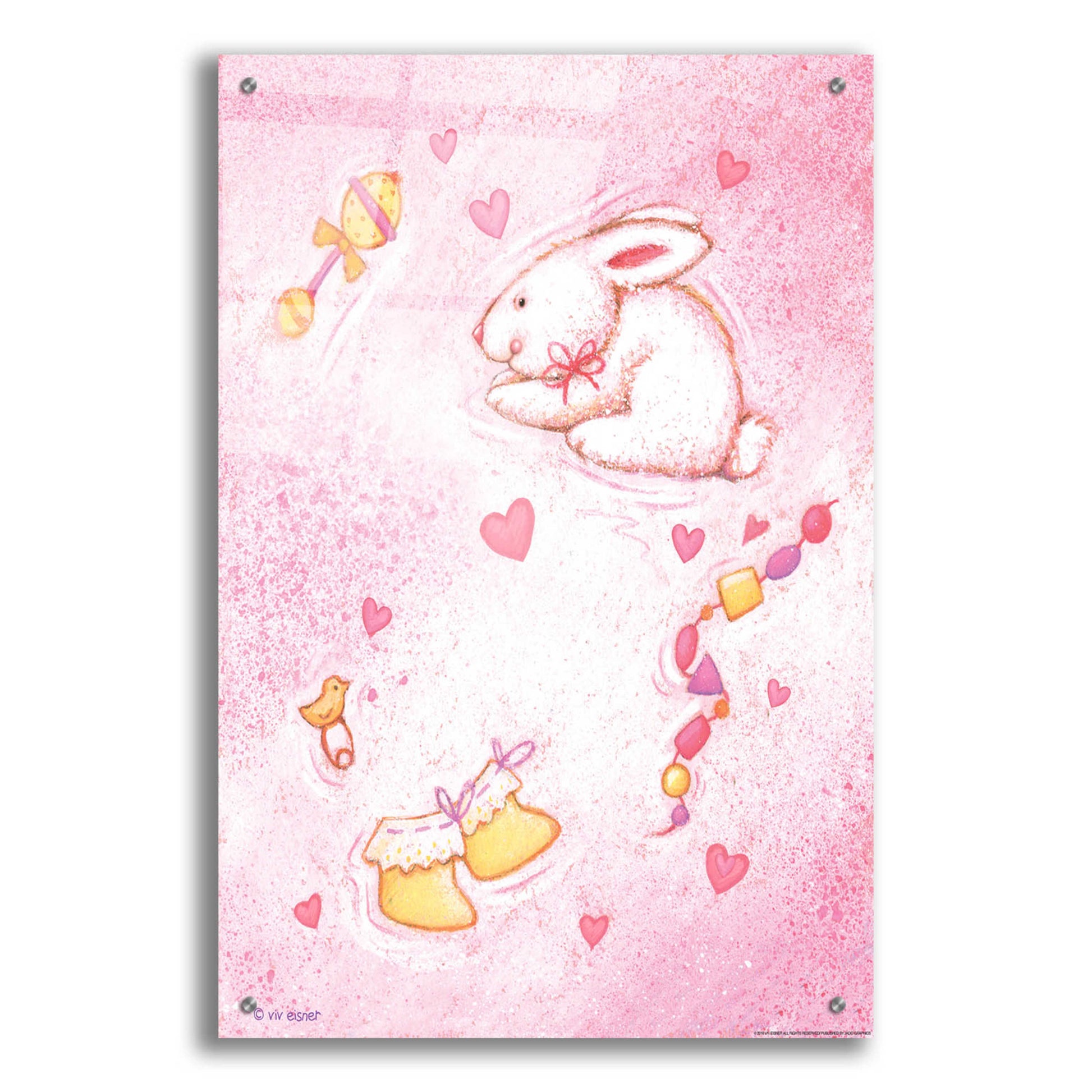 Epic Art 'Nursery 1 Bunny' by Viv Eisner, Acrylic Glass Wall Art,24x36