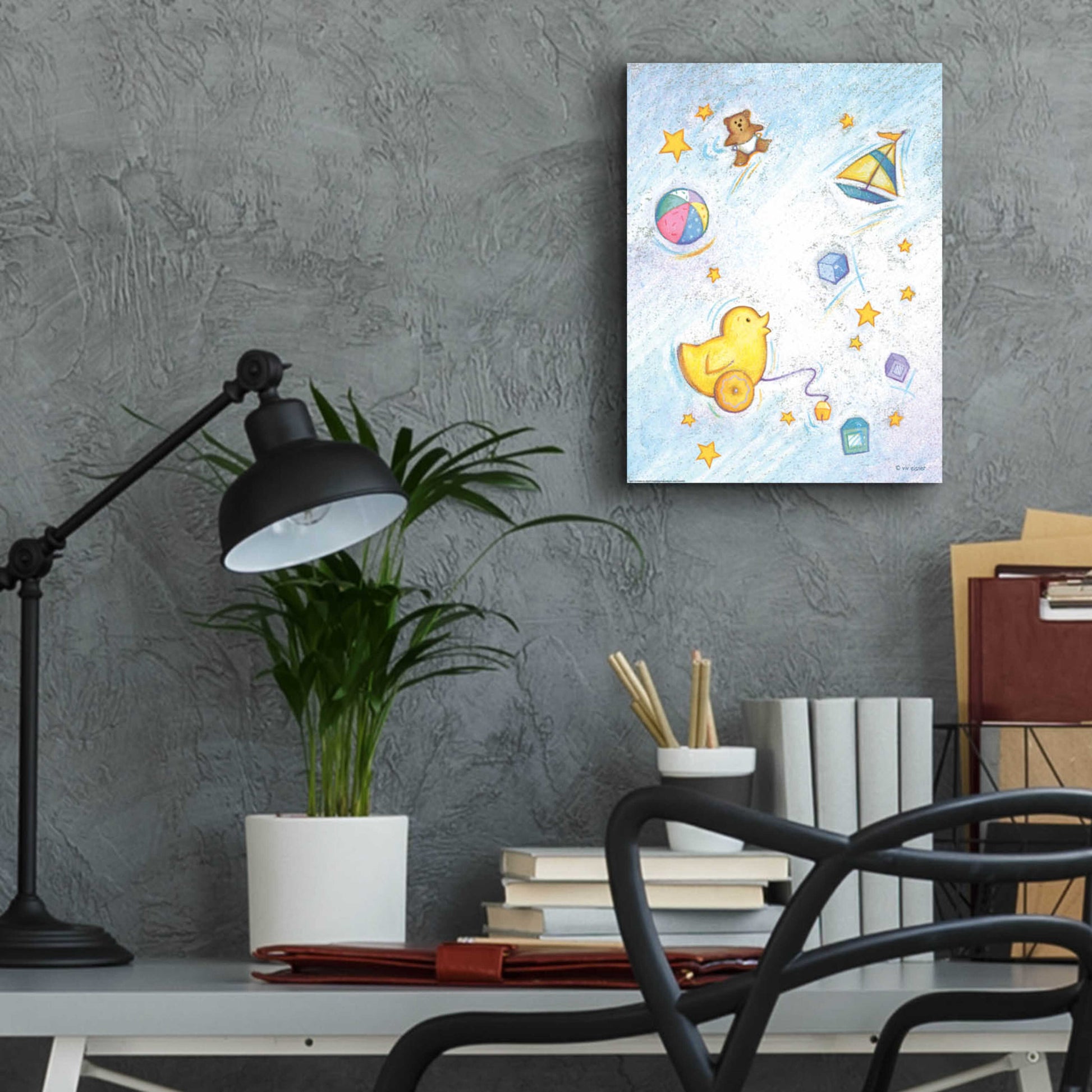 Epic Art 'Nursery 2 Chick' by Viv Eisner, Acrylic Glass Wall Art,12x16