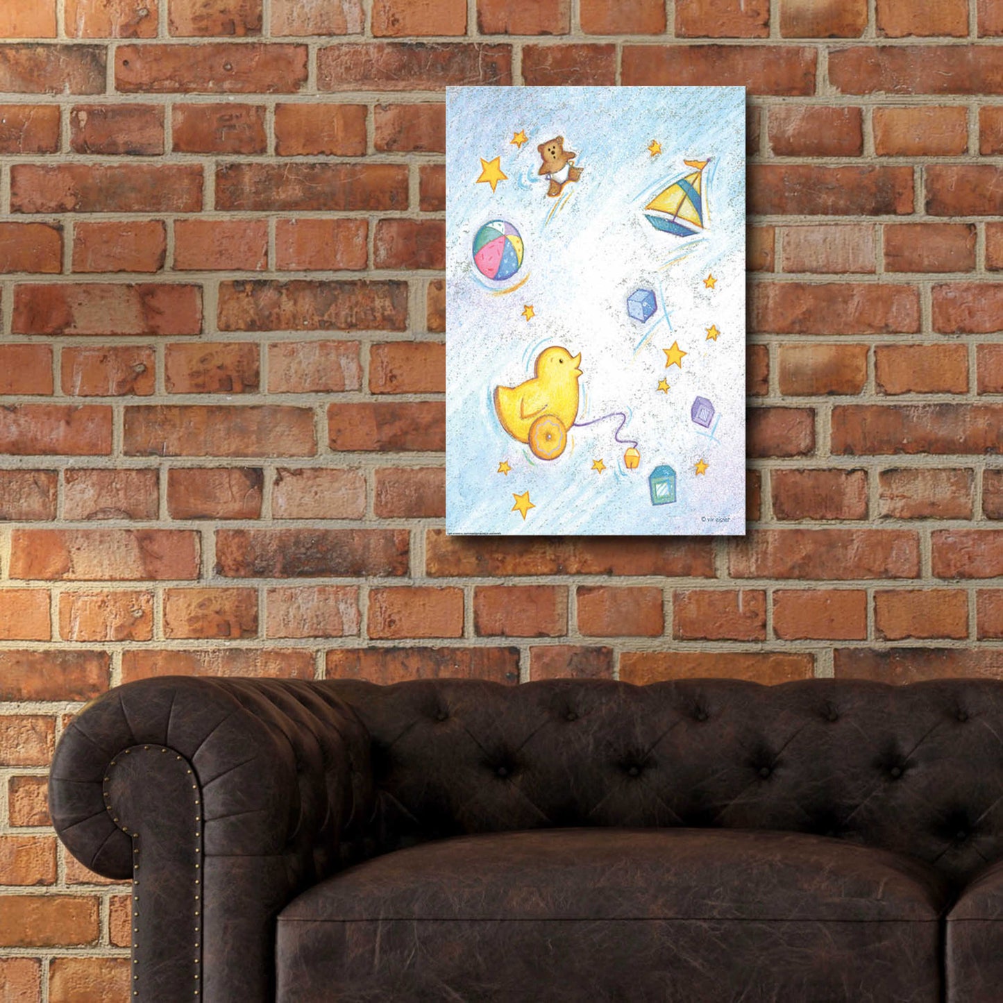 Epic Art 'Nursery 2 Chick' by Viv Eisner, Acrylic Glass Wall Art,16x24