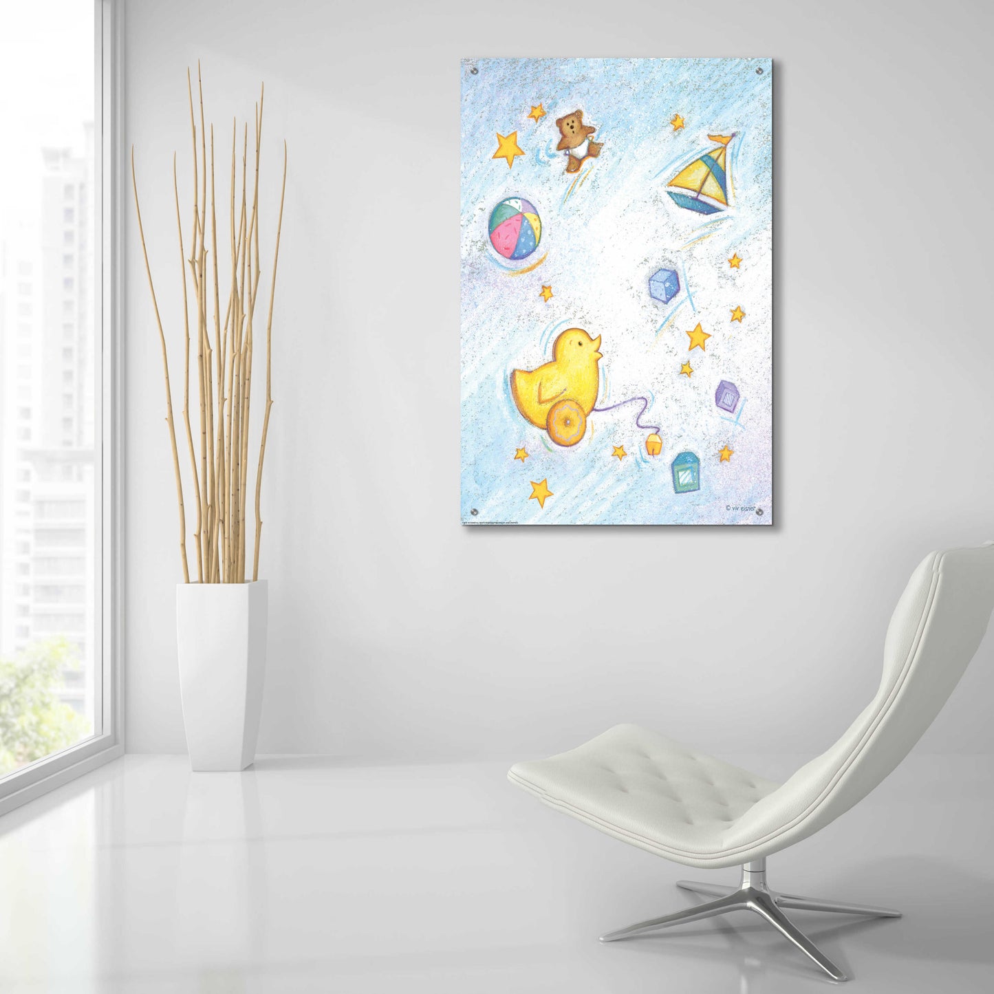 Epic Art 'Nursery 2 Chick' by Viv Eisner, Acrylic Glass Wall Art,24x36