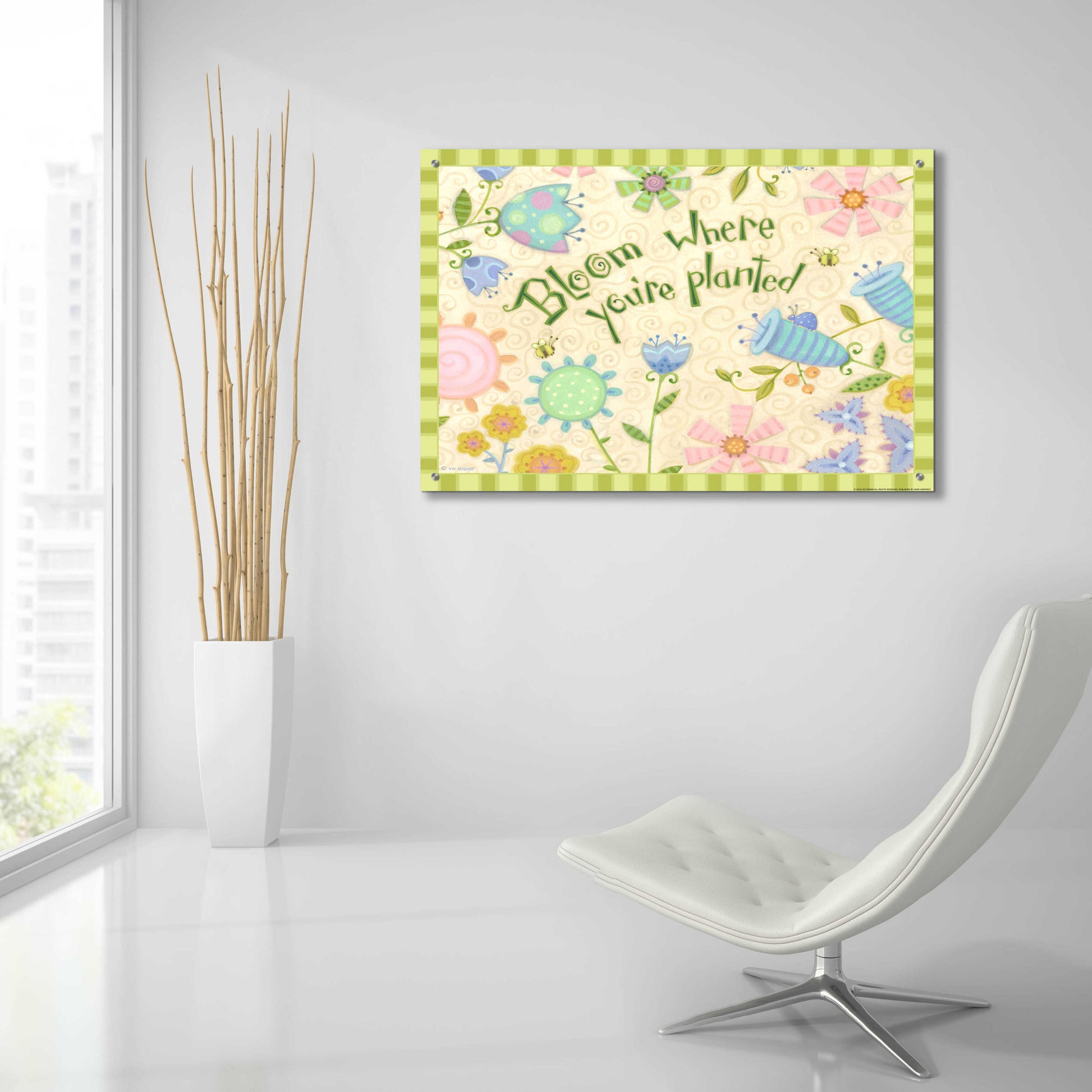 Epic Art 'Sayings 2 Bloom' by Viv Eisner, Acrylic Glass Wall Art,36x24