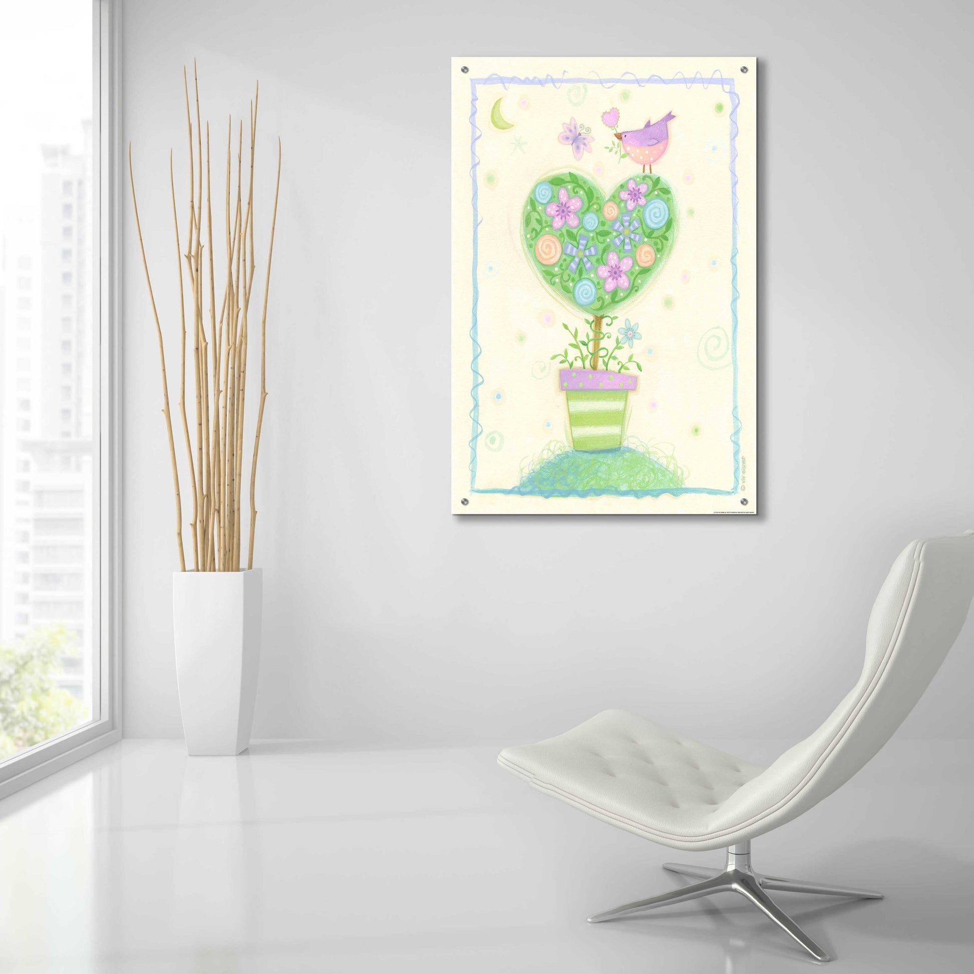 Epic Art 'Heart Tree' by Viv Eisner, Acrylic Glass Wall Art,24x36