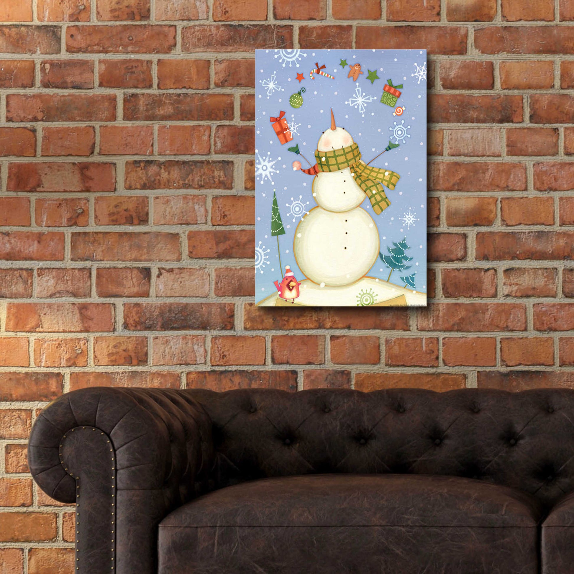 Epic Art 'Snowman 1 Nb' by Viv Eisner, Acrylic Glass Wall Art,16x24