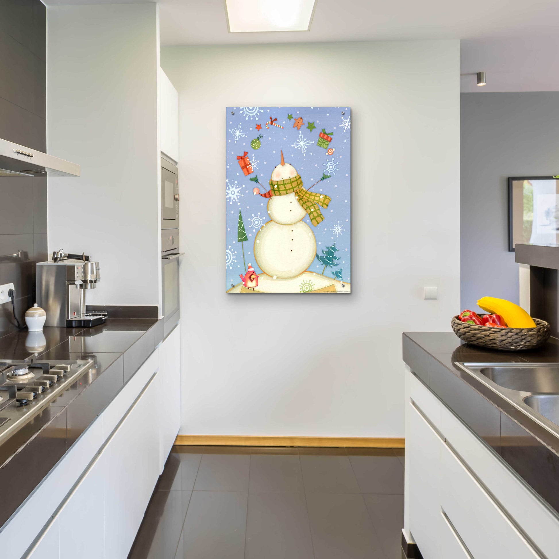 Epic Art 'Snowman 1 Nb' by Viv Eisner, Acrylic Glass Wall Art,24x36