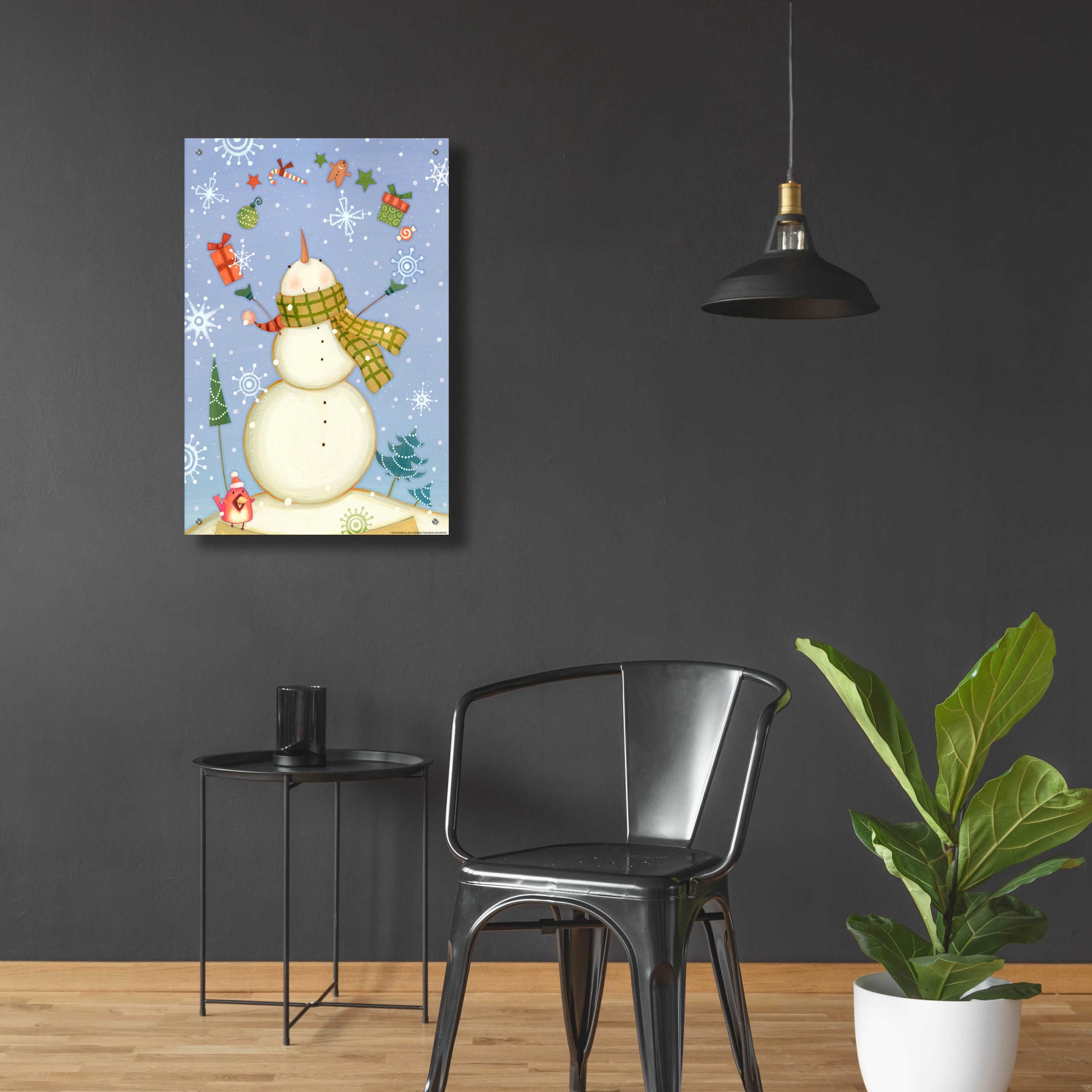 Epic Art 'Snowman 1 Nb' by Viv Eisner, Acrylic Glass Wall Art,24x36