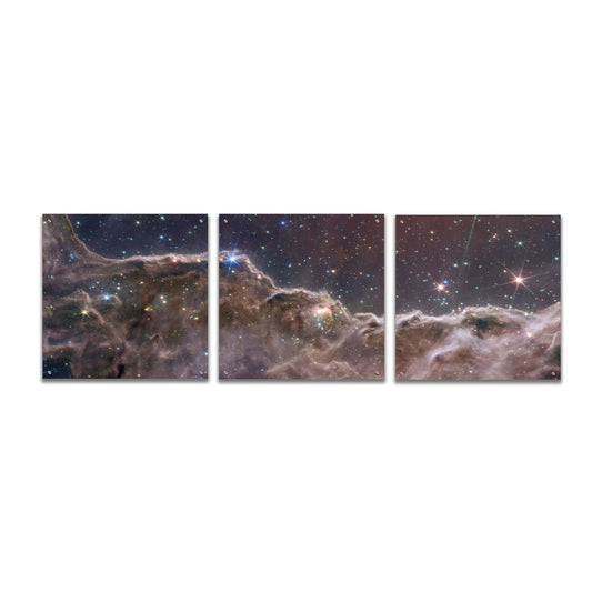 Epic Art 'Cosmic Cliffs in the Carina Nebula' by NASA, Acrylic Glass Wall Art, 3 Piece Set