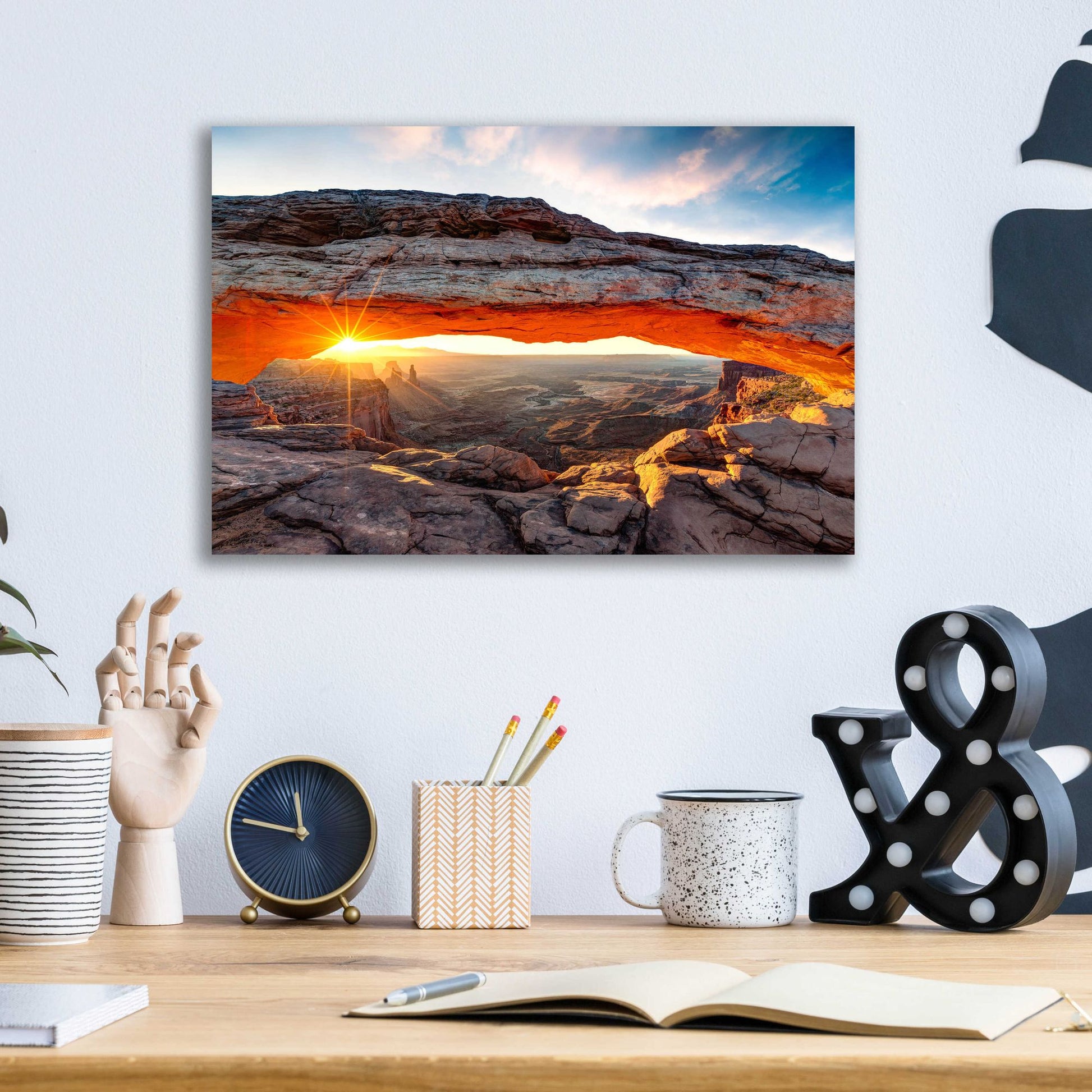 Epic Art 'Sunset Canyon' by Epic Portfolio, Acrylic Glass Wall Art,16x12