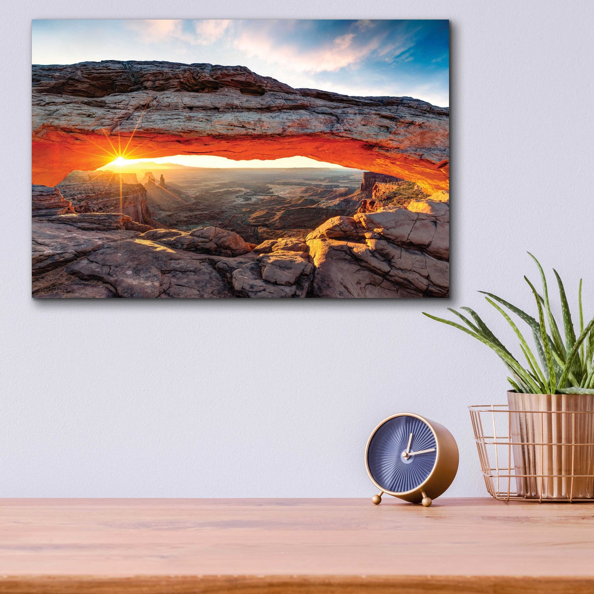 Epic Art 'Sunset Canyon' by Epic Portfolio, Acrylic Glass Wall Art,16x12