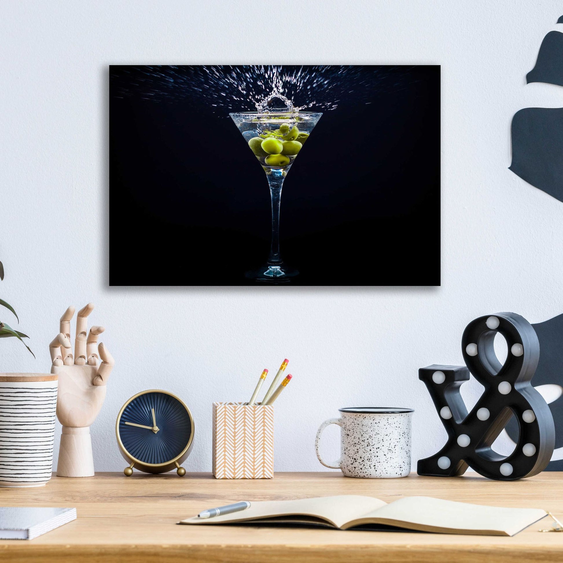 Epic Art 'Dirty Martini Splash' by Epic Portfolio, Acrylic Glass Wall Art,16x12