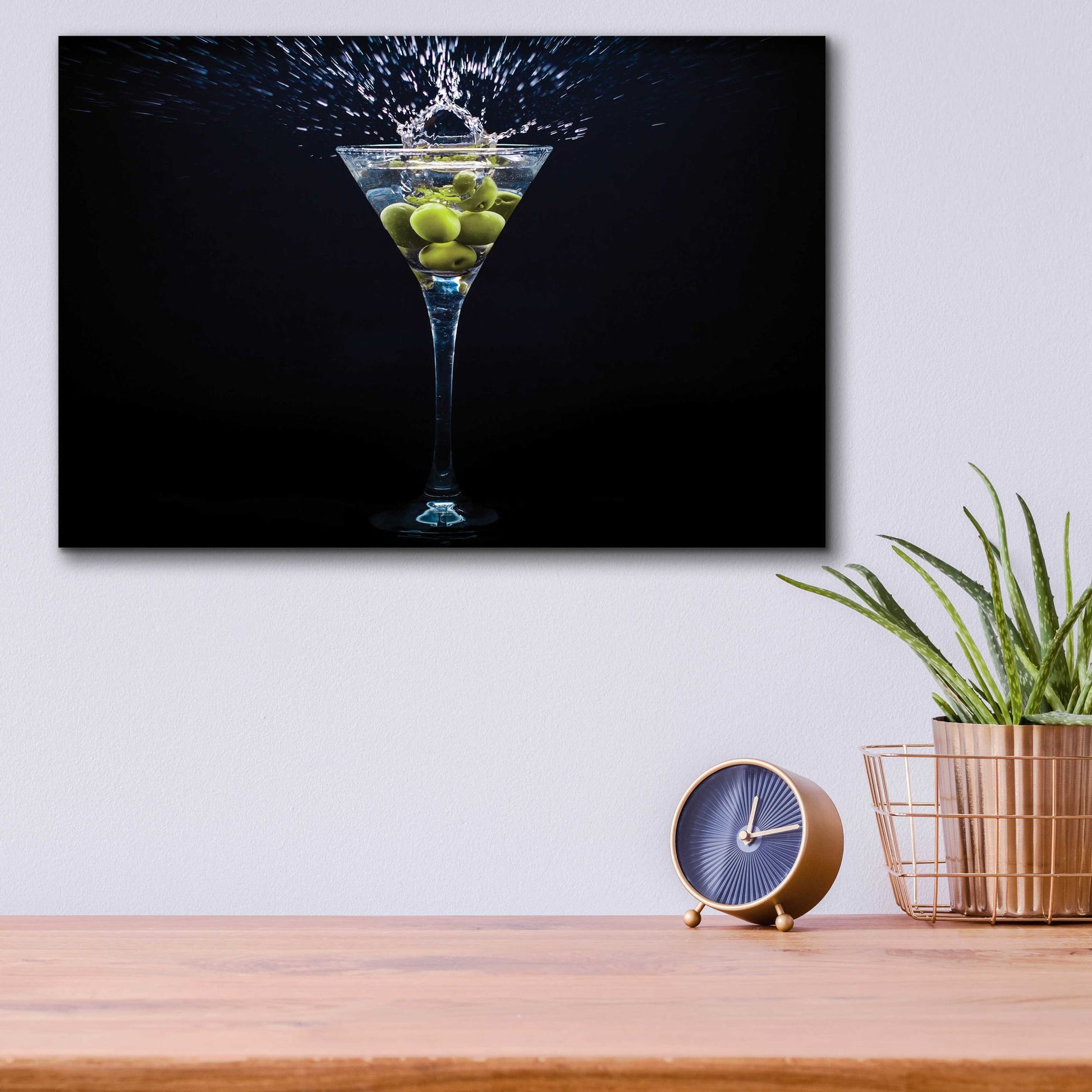 Epic Art 'Dirty Martini Splash' by Epic Portfolio, Acrylic Glass Wall Art,16x12