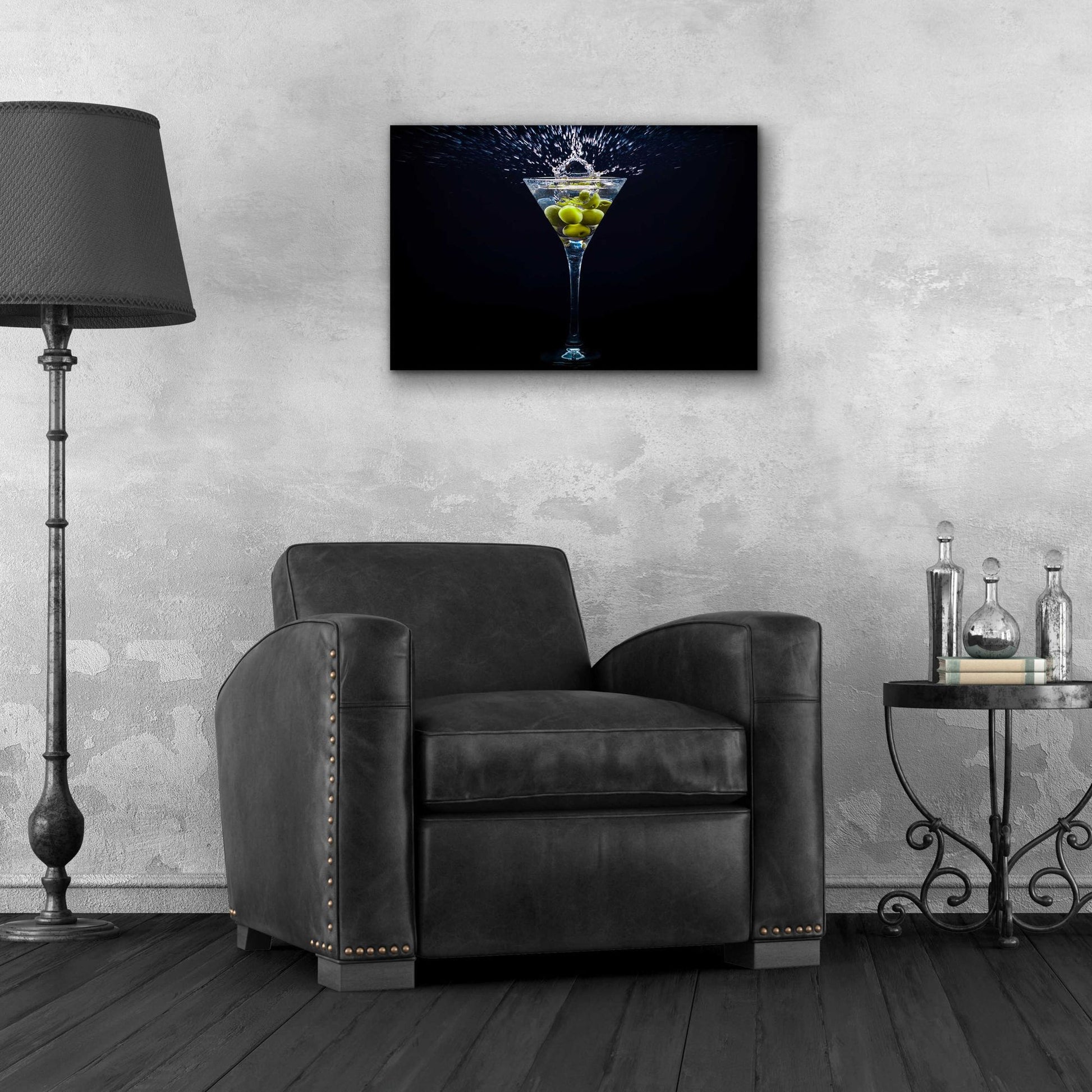 Epic Art 'Dirty Martini Splash' by Epic Portfolio, Acrylic Glass Wall Art,24x16