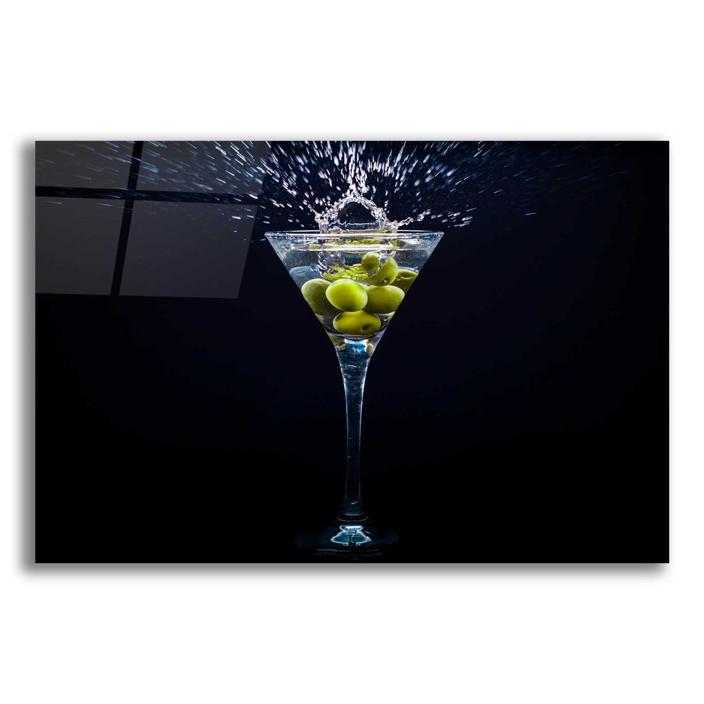 Epic Art 'Dirty Martini Splash' by Epic Portfolio, Acrylic Glass Wall Art,24x16