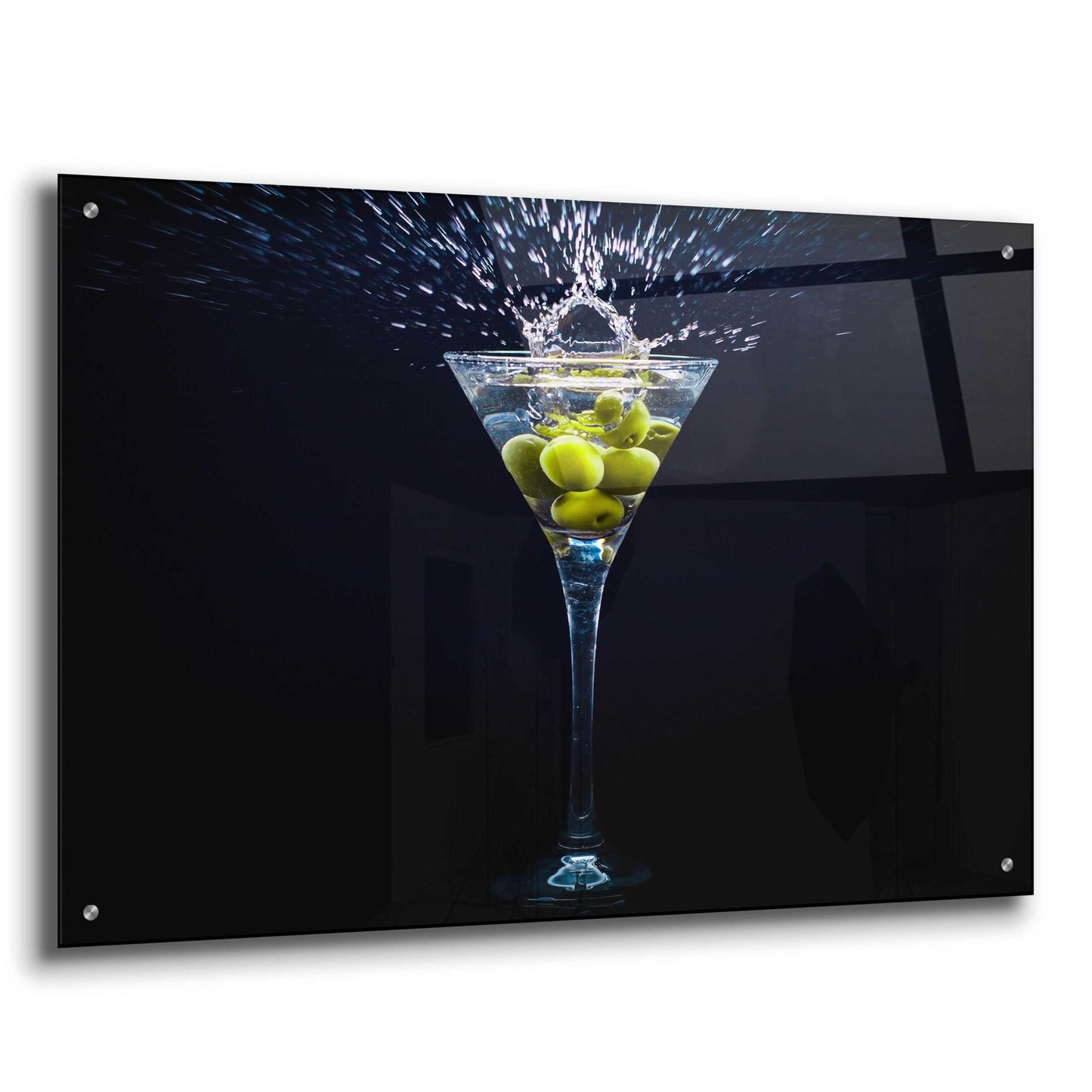 Epic Art 'Dirty Martini Splash' by Epic Portfolio, Acrylic Glass Wall Art,36x24