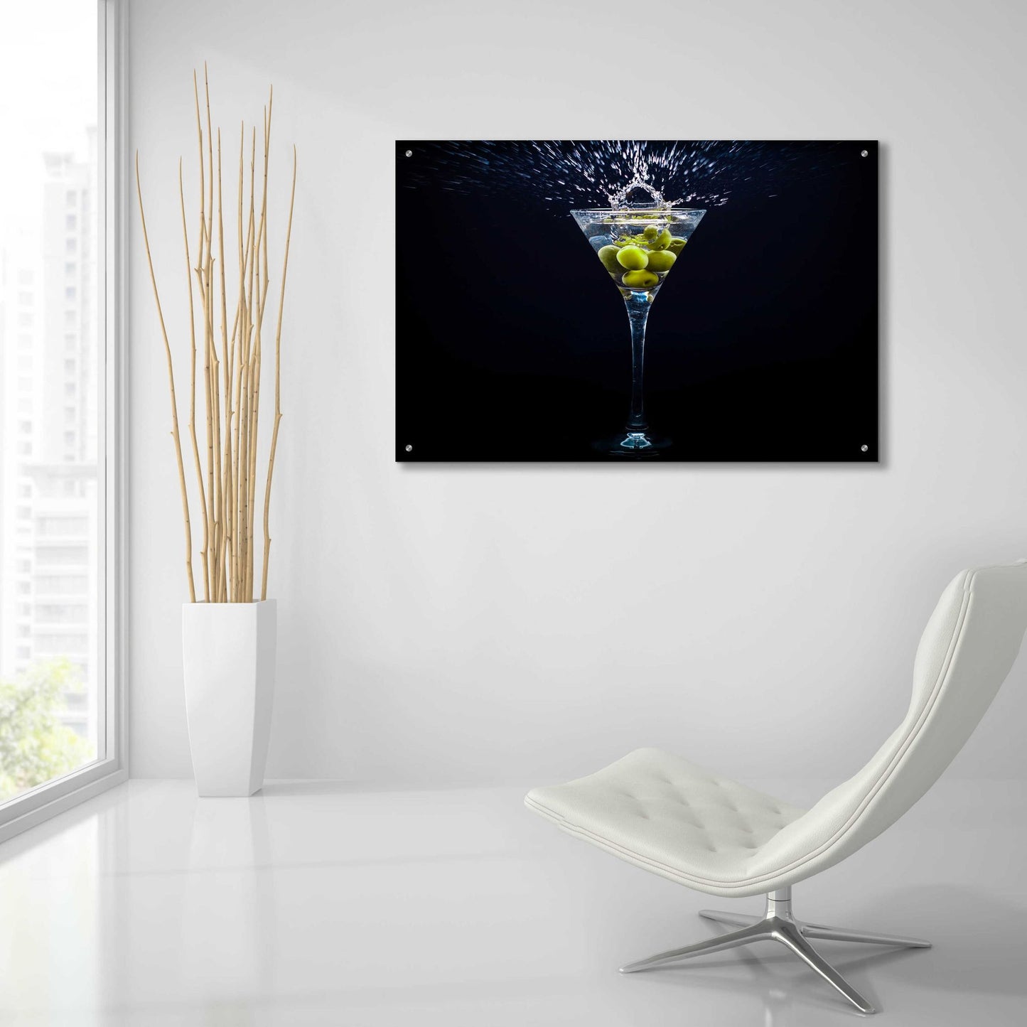 Epic Art 'Dirty Martini Splash' by Epic Portfolio, Acrylic Glass Wall Art,36x24