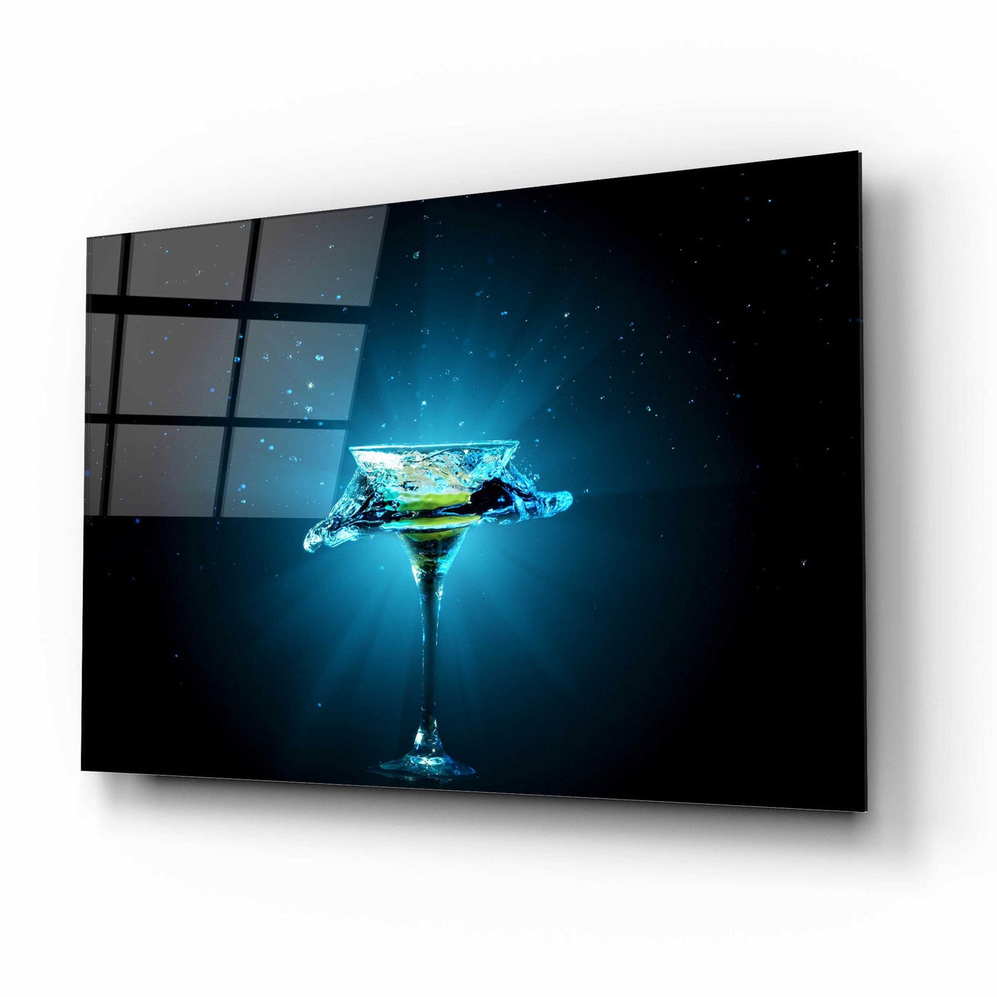 Epic Art 'Dreamy Blues Splash' by Epic Portfolio, Acrylic Glass Wall Art,16x12