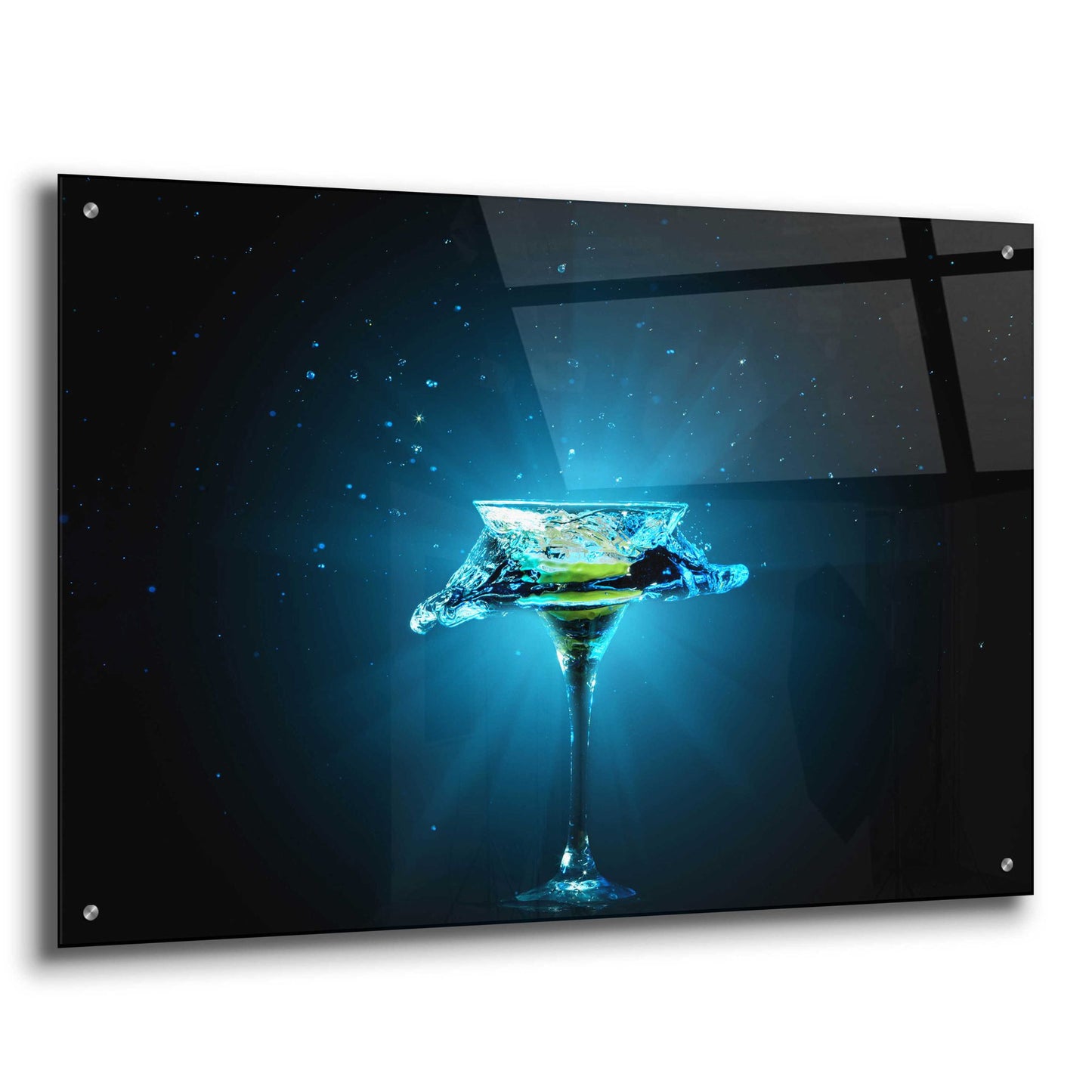 Epic Art 'Dreamy Blues Splash' by Epic Portfolio, Acrylic Glass Wall Art,36x24