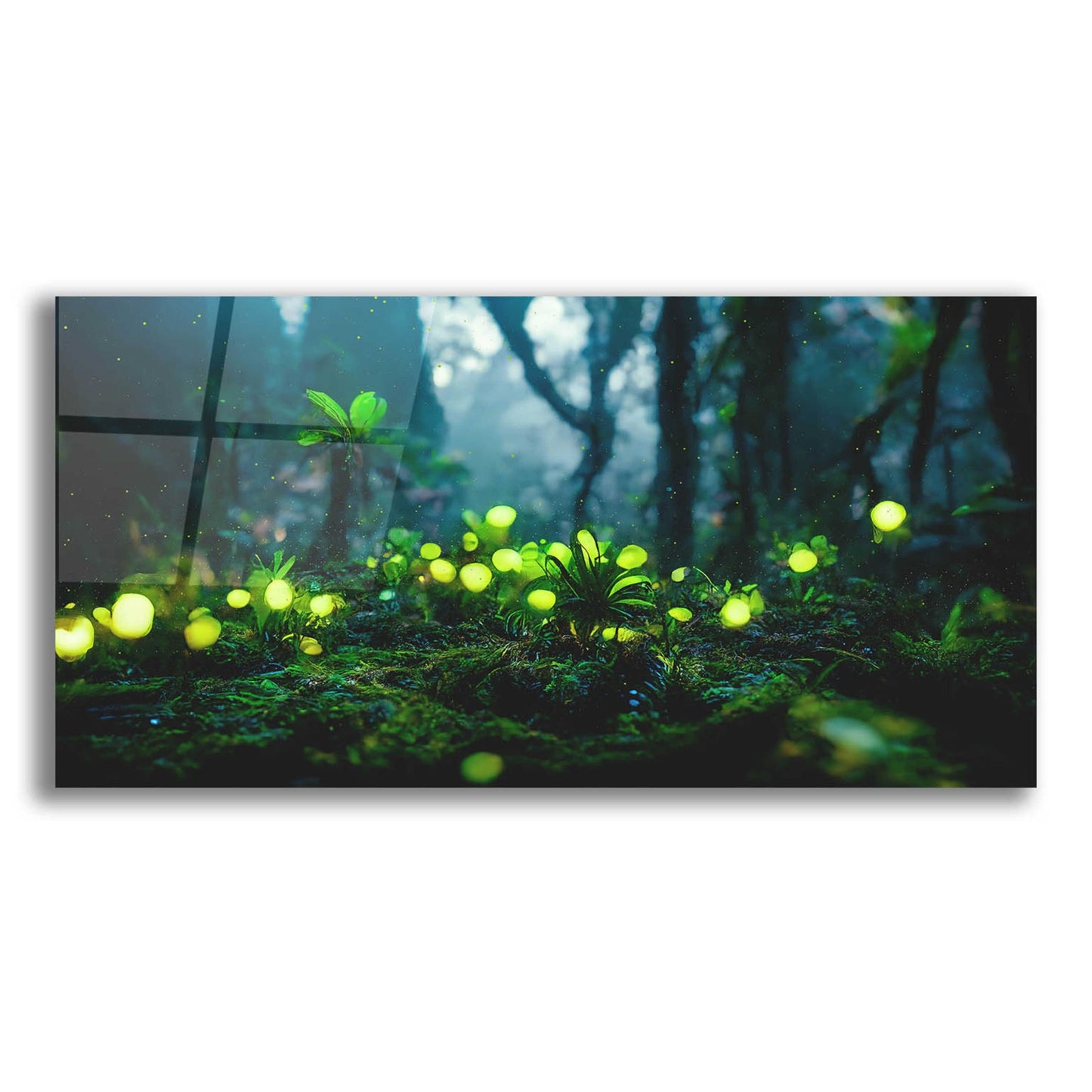 Epic Art 'Glowing Forest' by Epic Portfolio, Acrylic Glass Wall Art,24x12