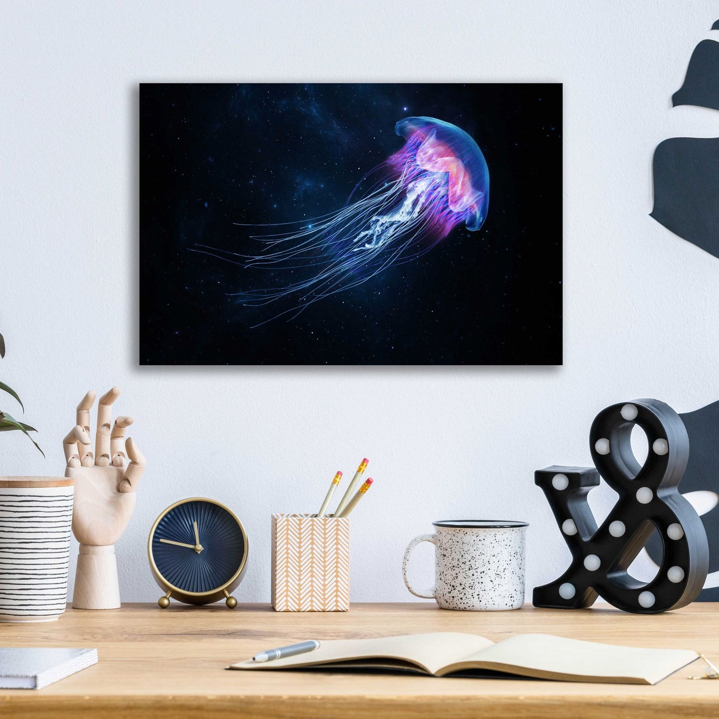 Epic Art 'Jellyfish Spacewalk' by Epic Portfolio, Acrylic Glass Wall Art,16x12