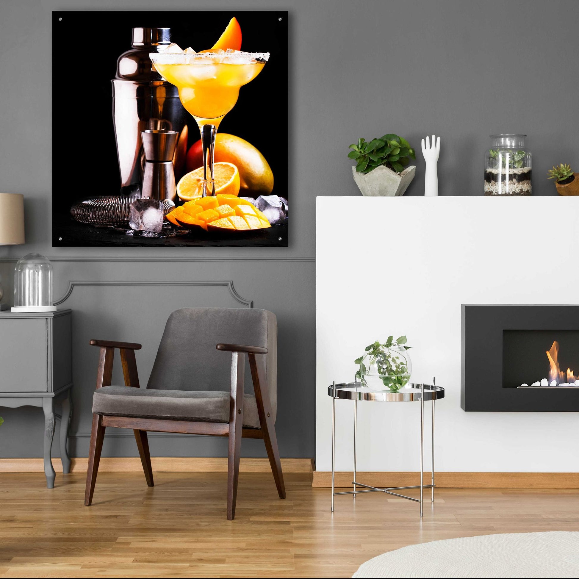 Epic Art 'Mango Daquiri' by Epic Portfolio, Acrylic Glass Wall Art,36x36