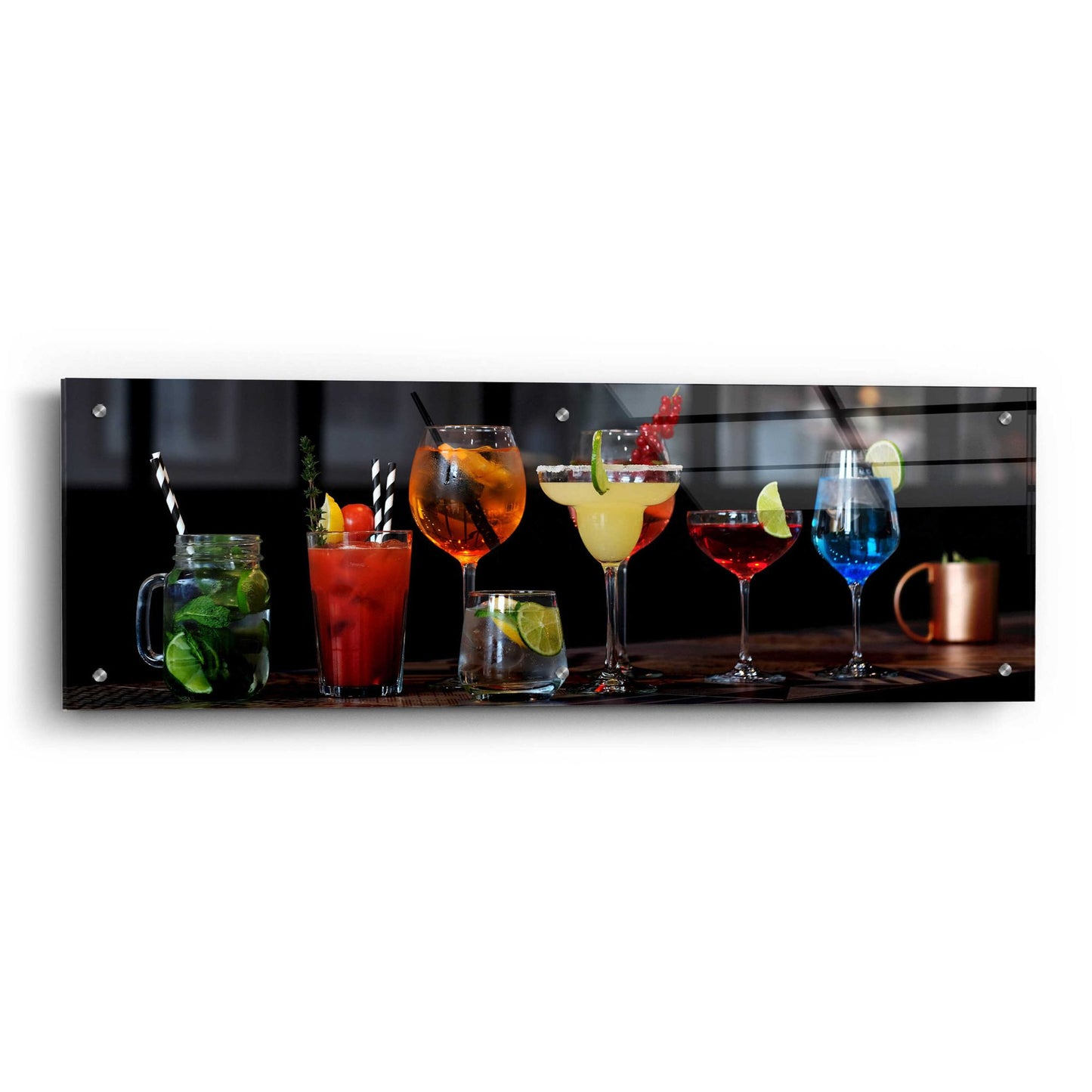 Epic Art 'Mixology' by Epic Portfolio, Acrylic Glass Wall Art,36x12