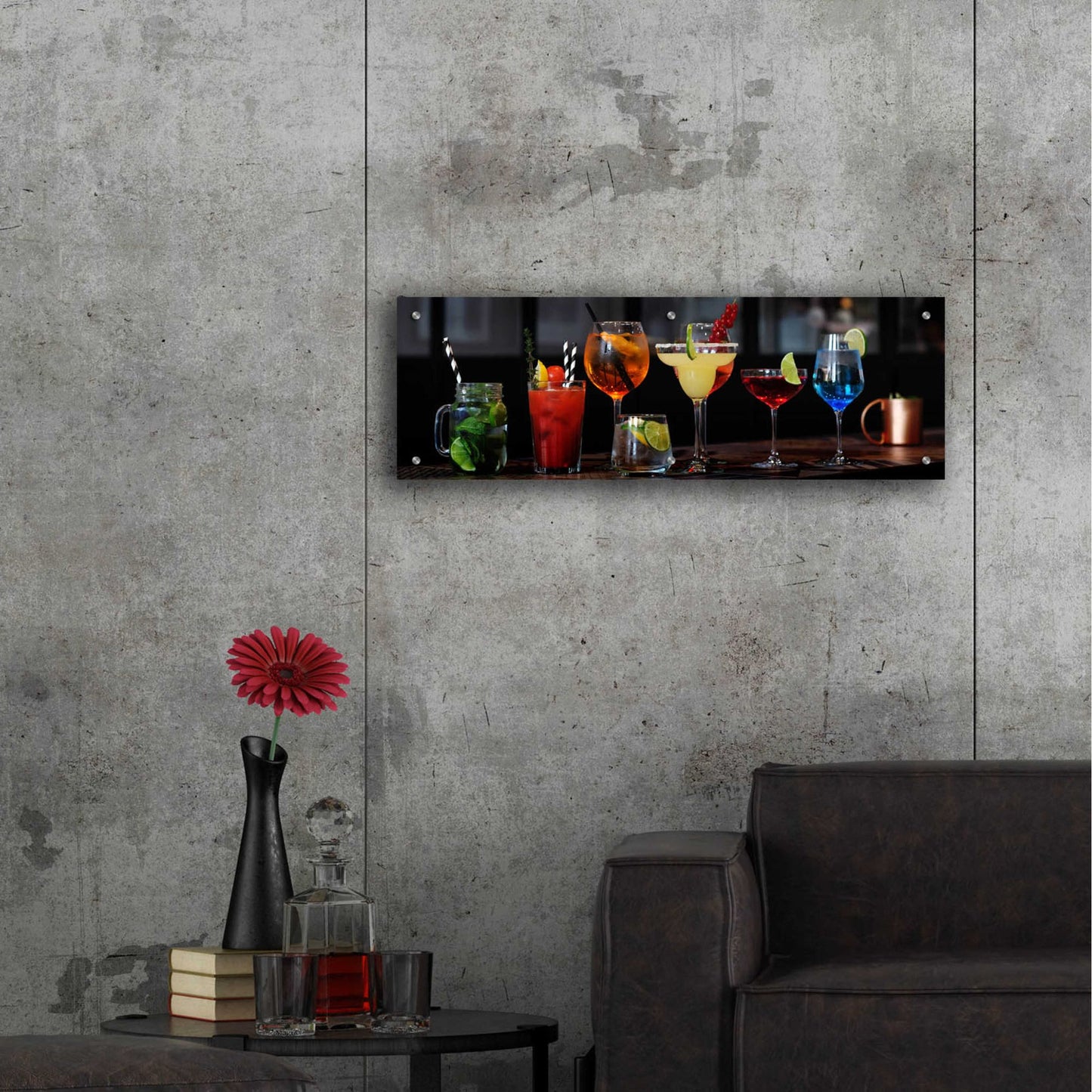 Epic Art 'Mixology' by Epic Portfolio, Acrylic Glass Wall Art,36x12
