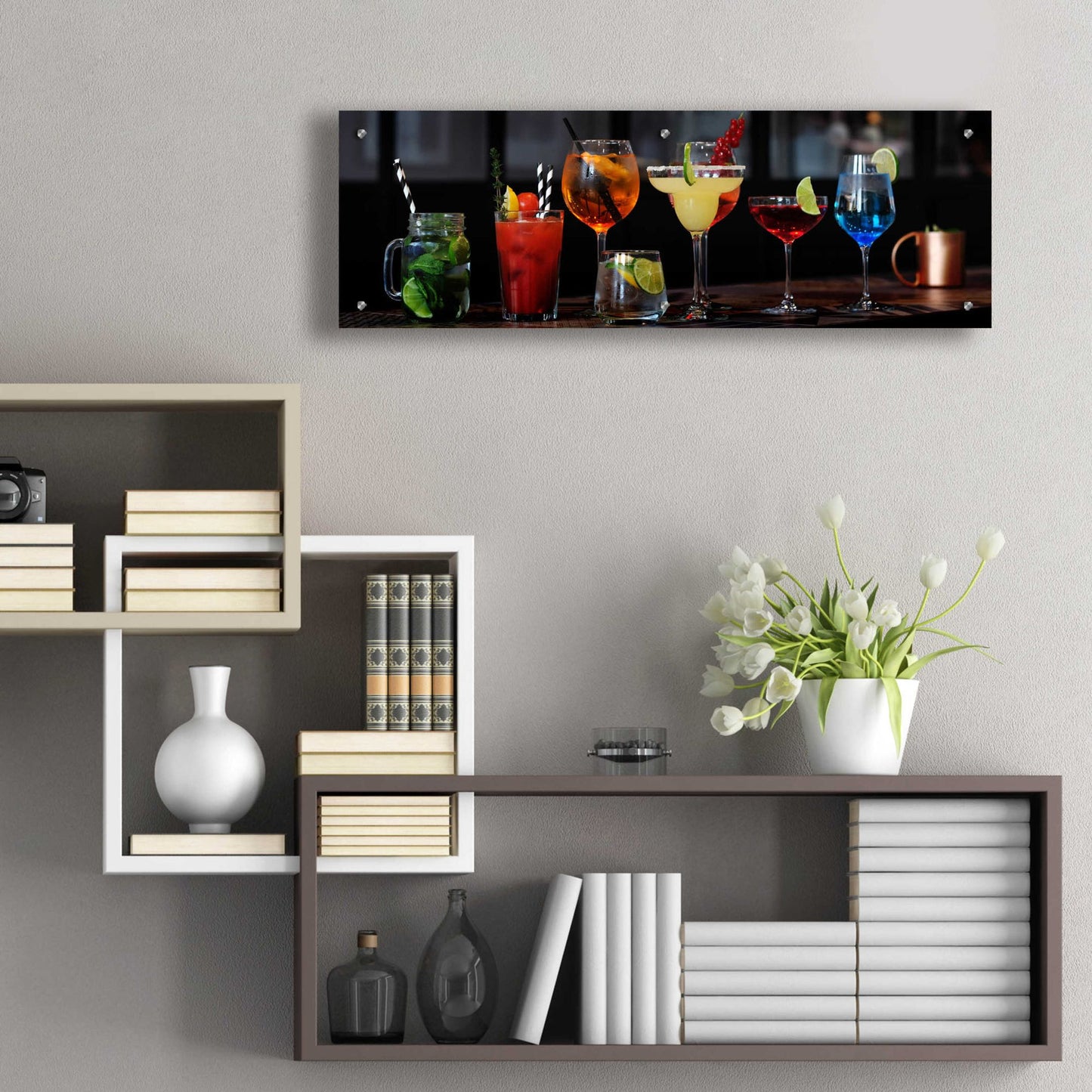 Epic Art 'Mixology' by Epic Portfolio, Acrylic Glass Wall Art,36x12