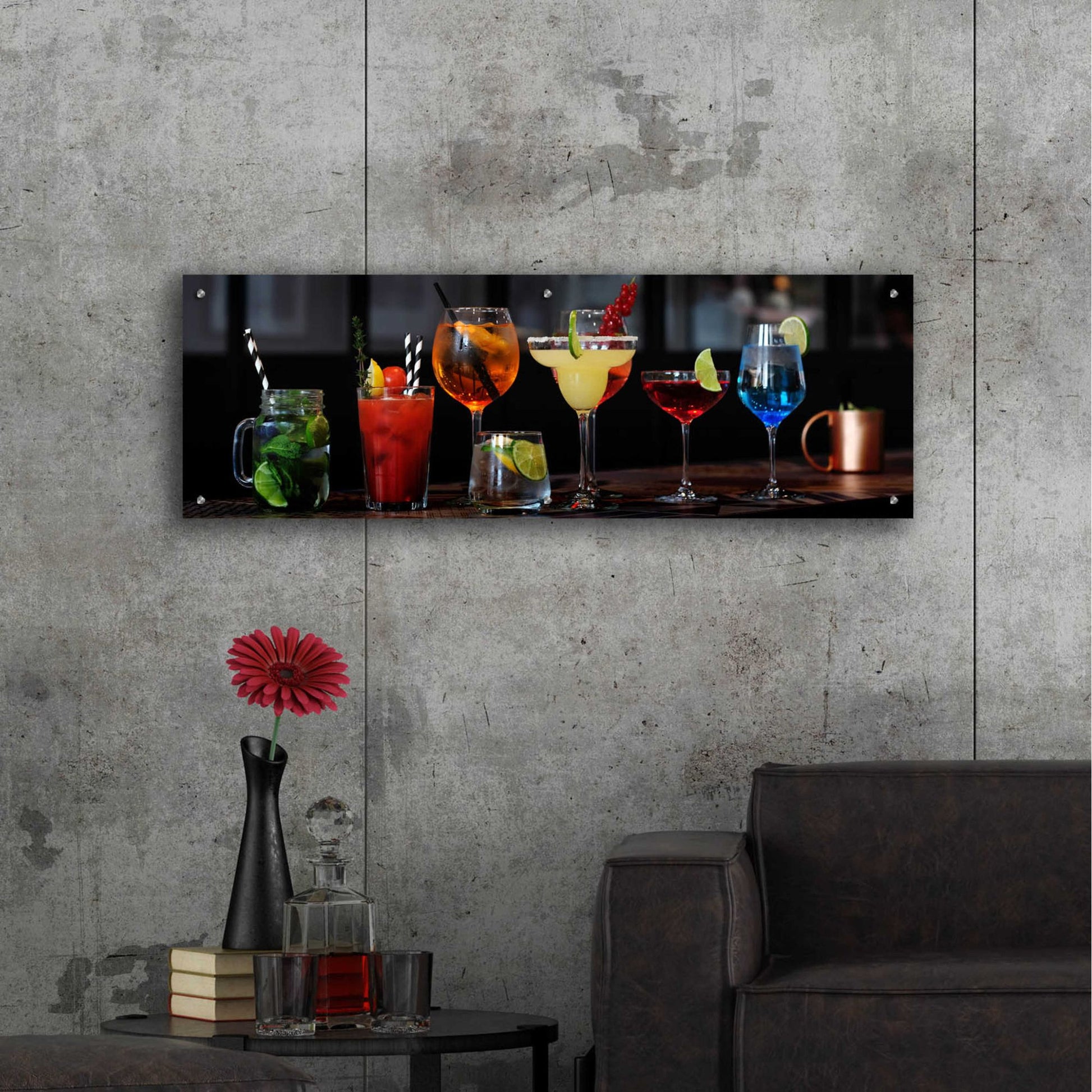Epic Art 'Mixology' by Epic Portfolio, Acrylic Glass Wall Art,48x16