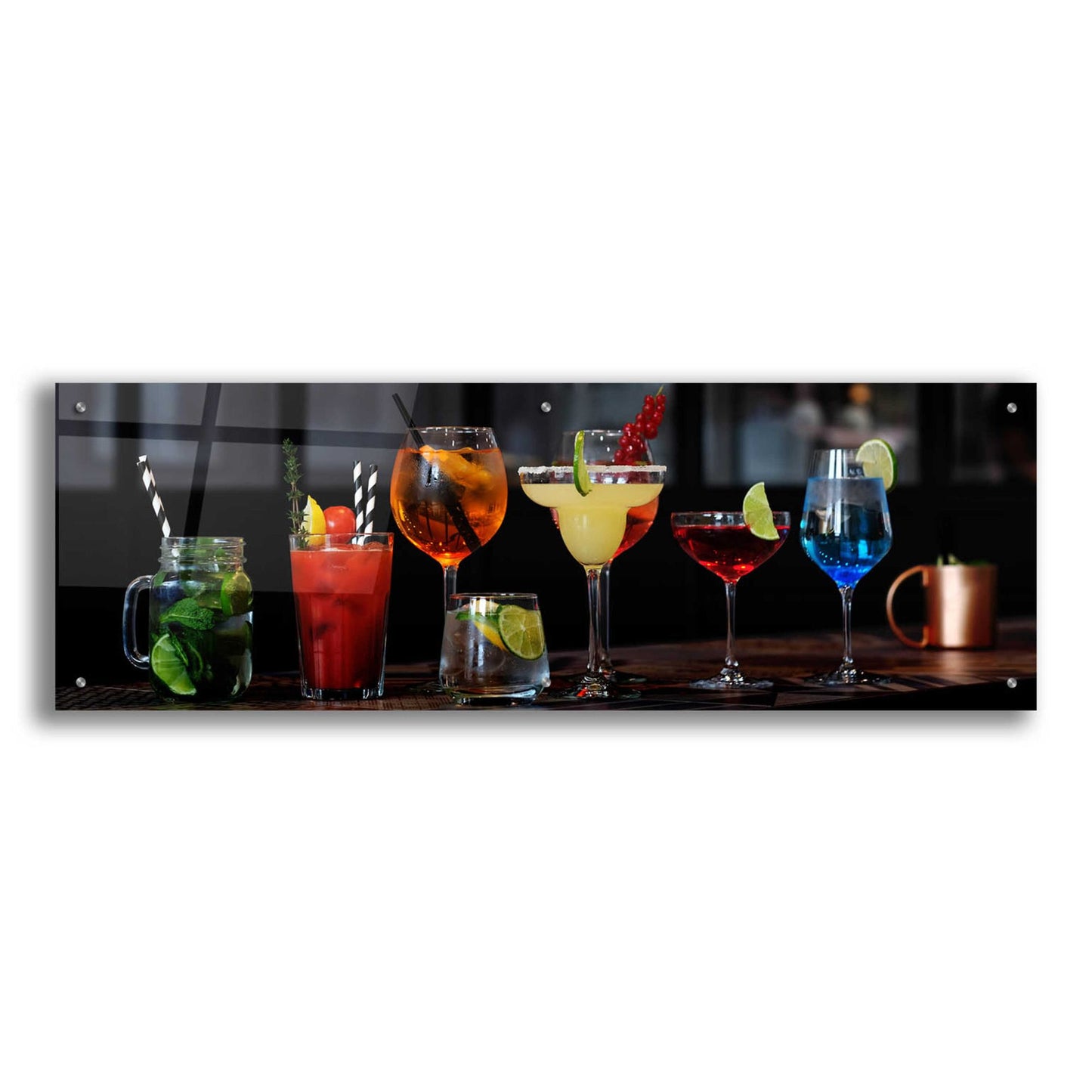 Epic Art 'Mixology' by Epic Portfolio, Acrylic Glass Wall Art,48x16