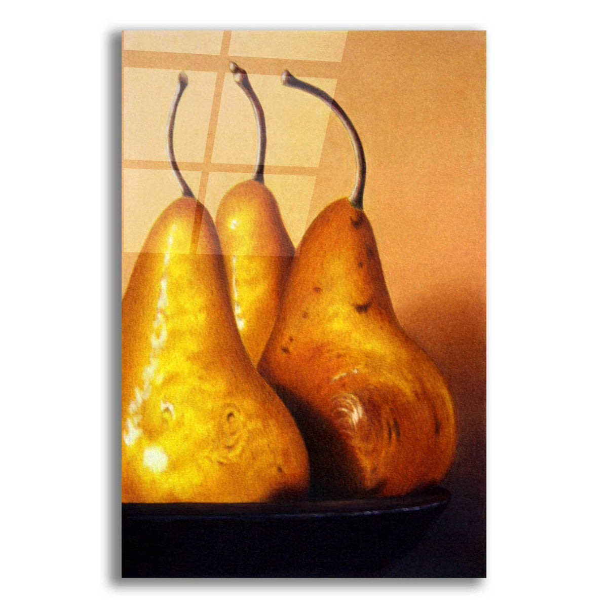 Three Pears on Stonehenge by Cecile Baird acrylic glass wall art