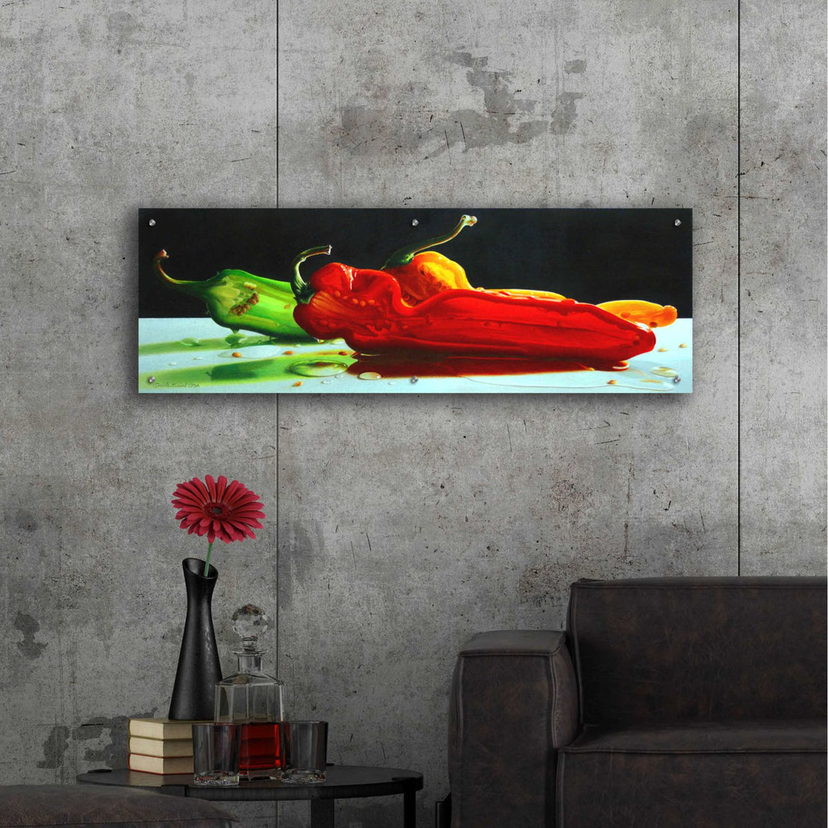Too Hot to Handle by Cecile Baird - 48x16 acrylic wall art in a room
