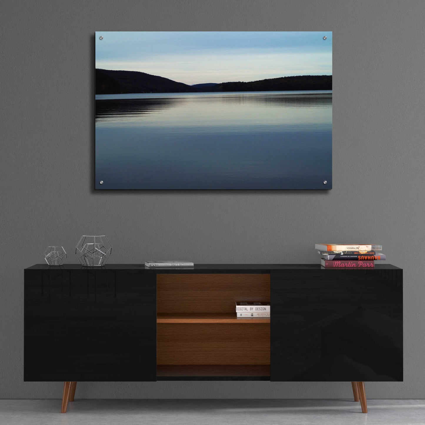 Epic Art 'Meech Lake water and hills' by Clive Branson, Acrylic Glass Wall Art,36x24