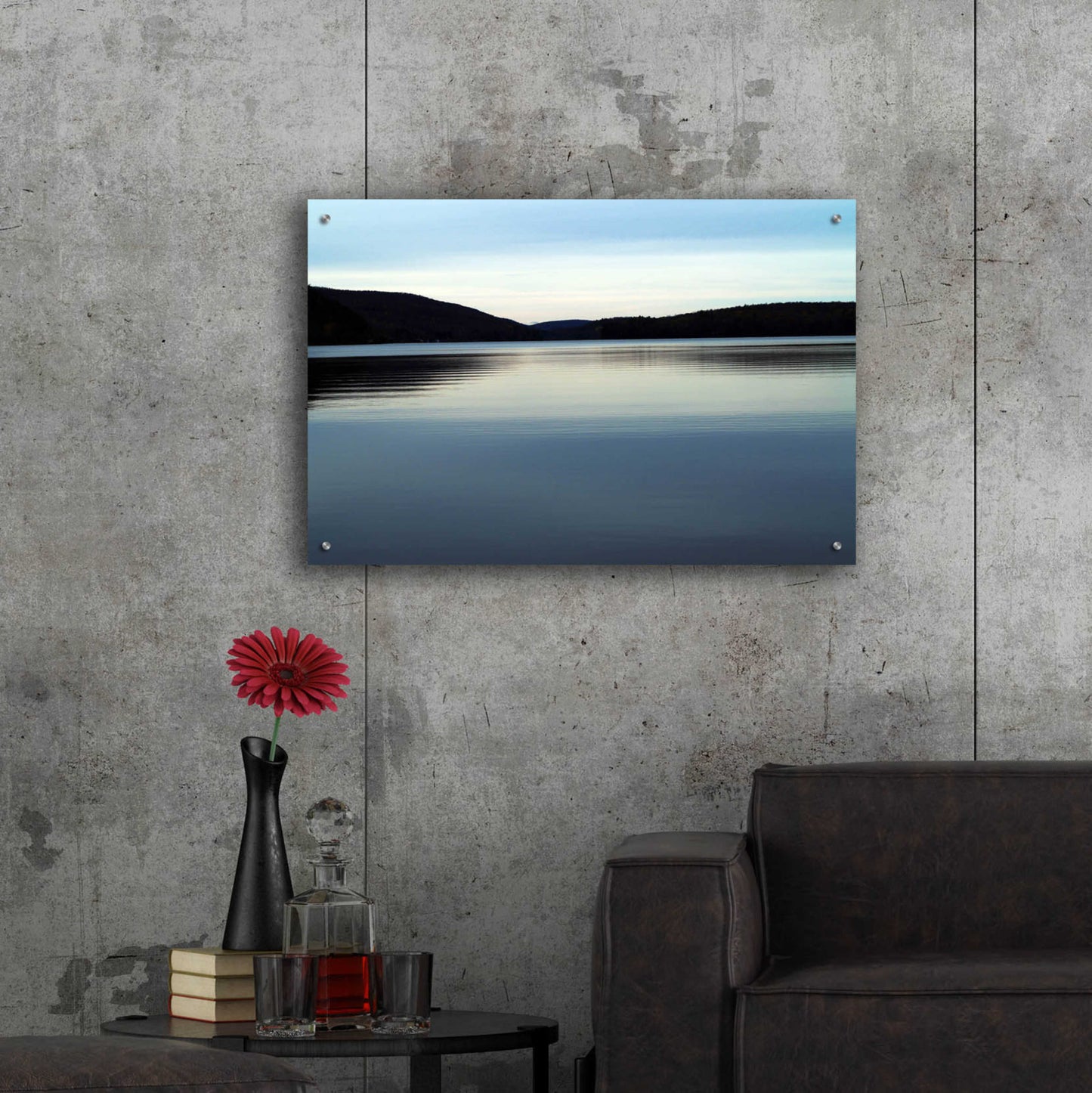 Epic Art 'Meech Lake water and hills' by Clive Branson, Acrylic Glass Wall Art,36x24