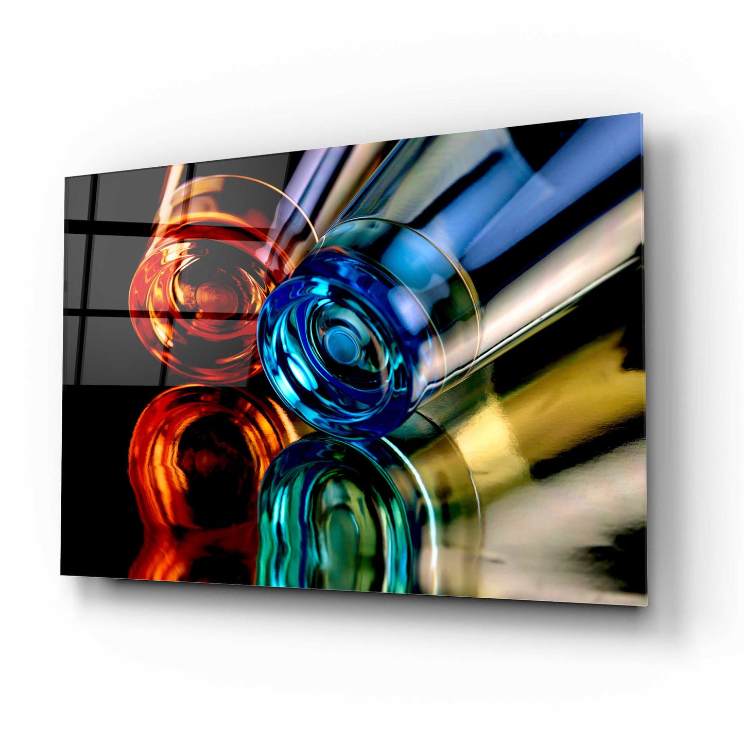 Epic Art 'Colourful Plastic Glasses 2' by Clive Branson, Acrylic Glass Wall Art,16x12