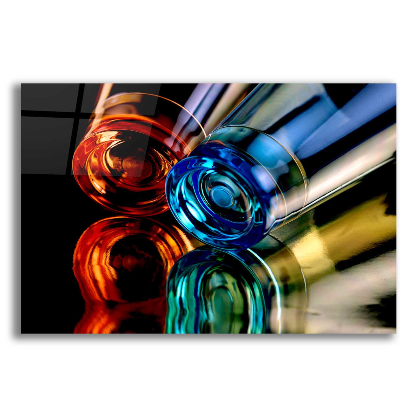 Epic Art 'Colourful Plastic Glasses 2' by Clive Branson, Acrylic Glass Wall Art,16x12