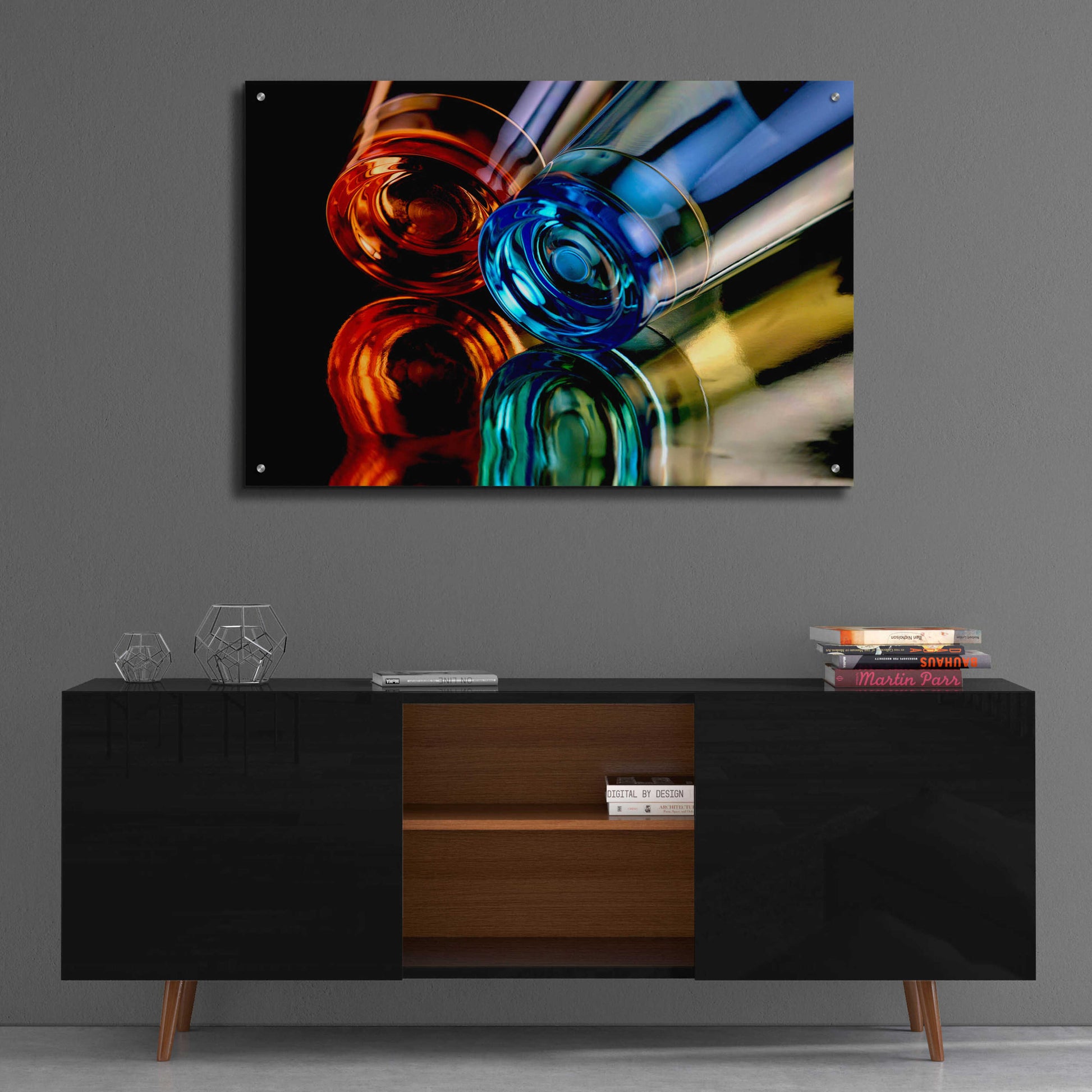 Epic Art 'Colourful Plastic Glasses 2' by Clive Branson, Acrylic Glass Wall Art,36x24