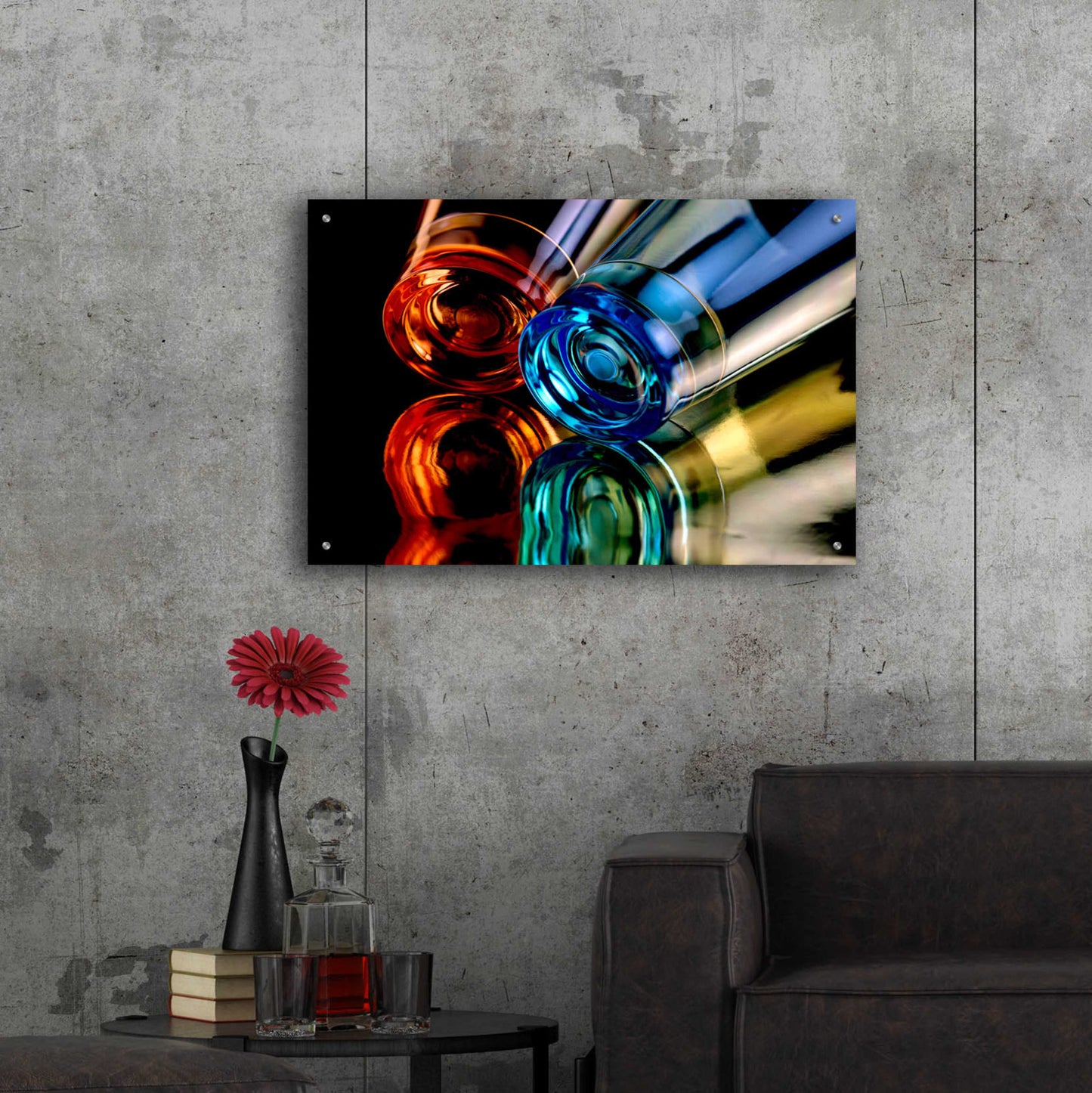 Epic Art 'Colourful Plastic Glasses 2' by Clive Branson, Acrylic Glass Wall Art,36x24