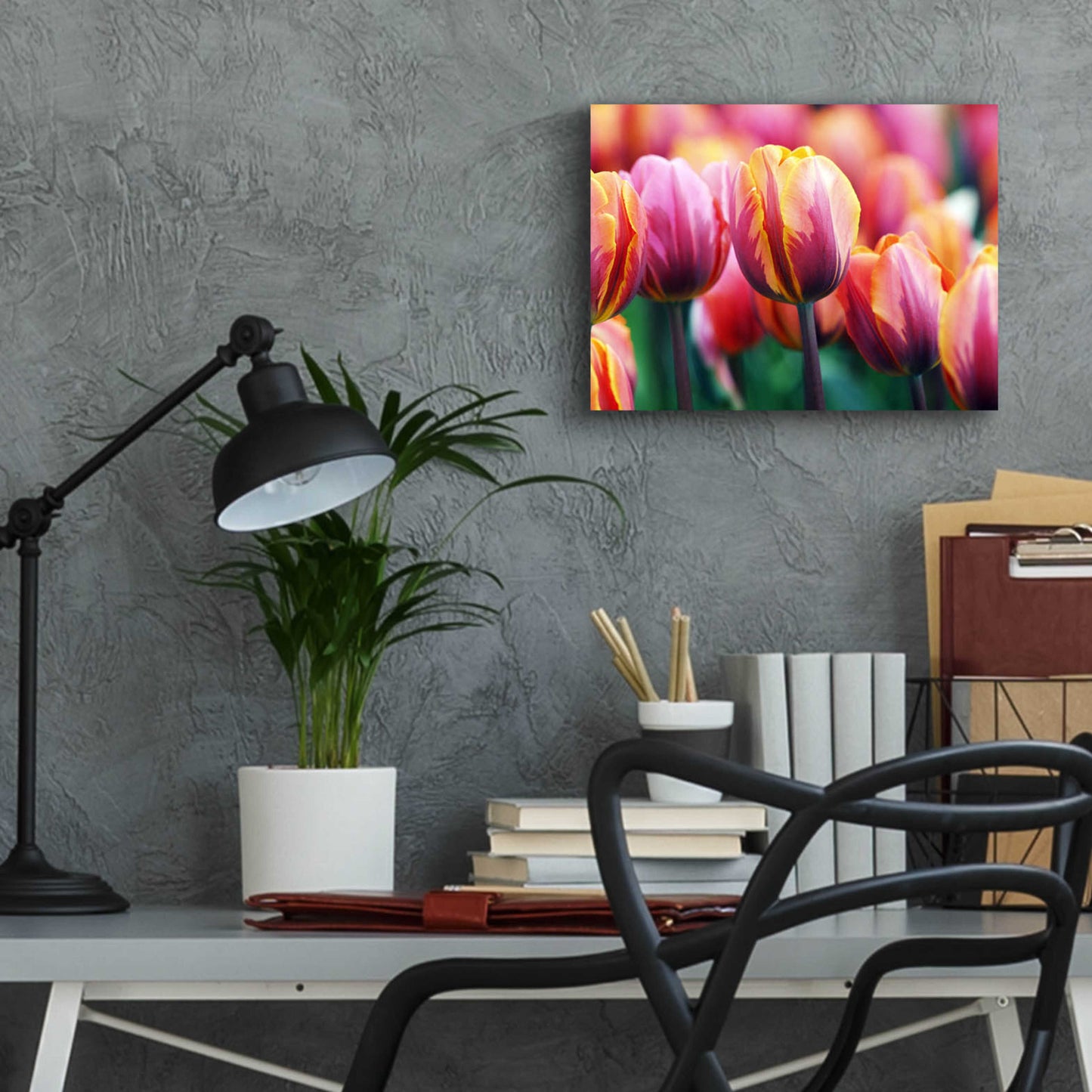 Epic Art 'Big Love Tulips' by Clive Branson, Acrylic Glass Wall Art,16x12