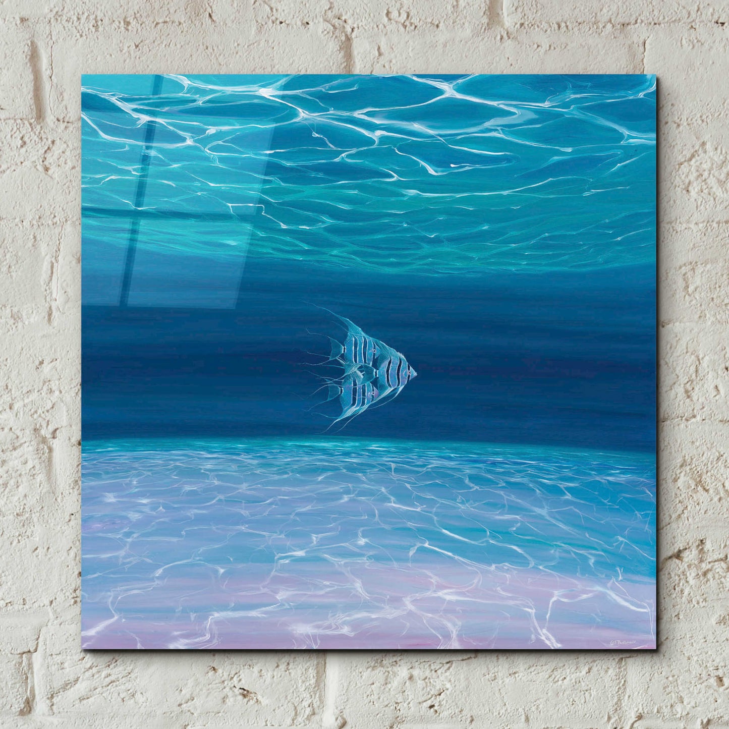 Epic Art 'Blue Angels Blue Sea' by Gill Bustamante, Acrylic Glass Wall Art,12x12