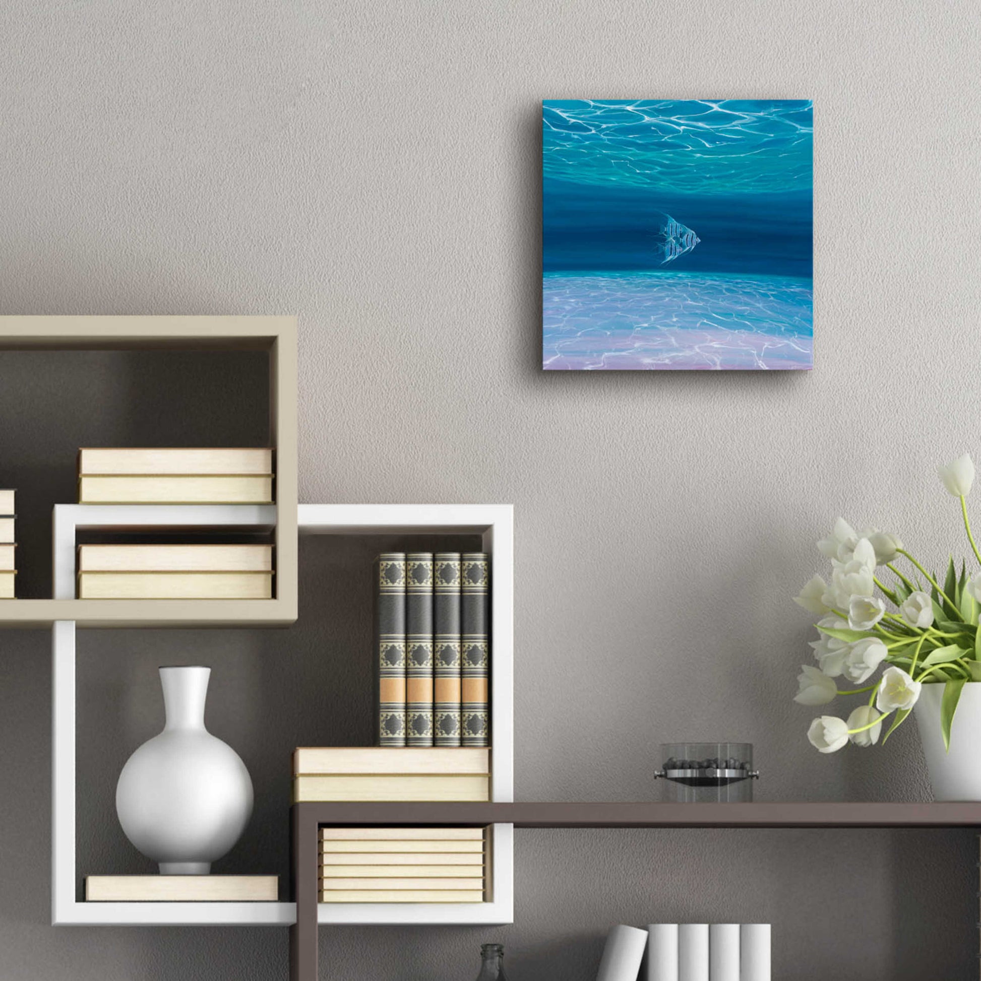 Epic Art 'Blue Angels Blue Sea' by Gill Bustamante, Acrylic Glass Wall Art,12x12