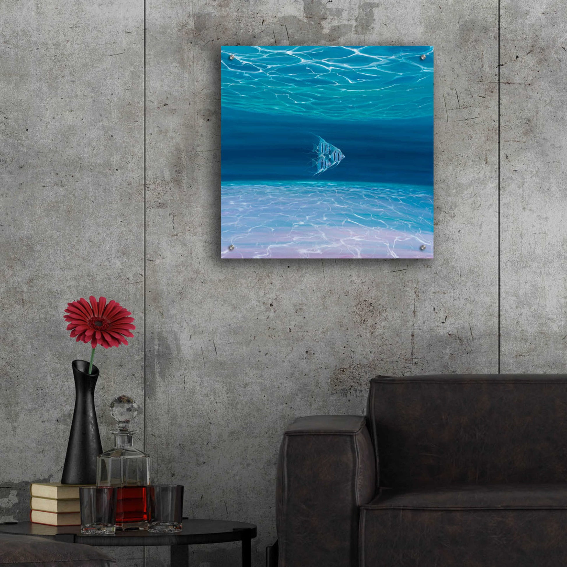 Epic Art 'Blue Angels Blue Sea' by Gill Bustamante, Acrylic Glass Wall Art,24x24