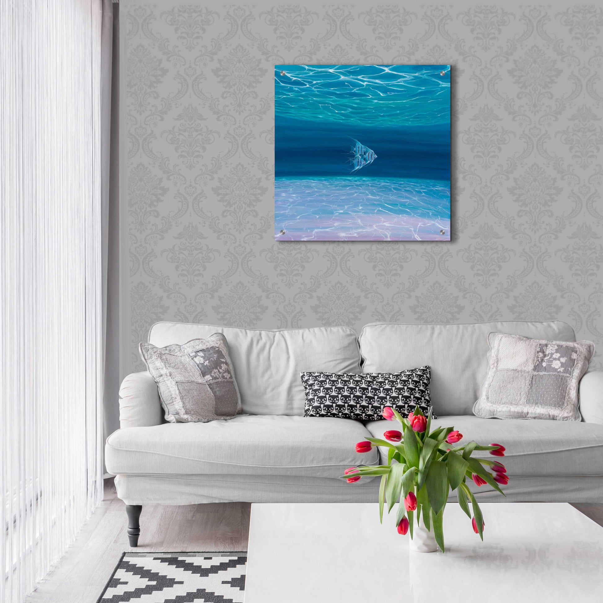 Epic Art 'Blue Angels Blue Sea' by Gill Bustamante, Acrylic Glass Wall Art,24x24