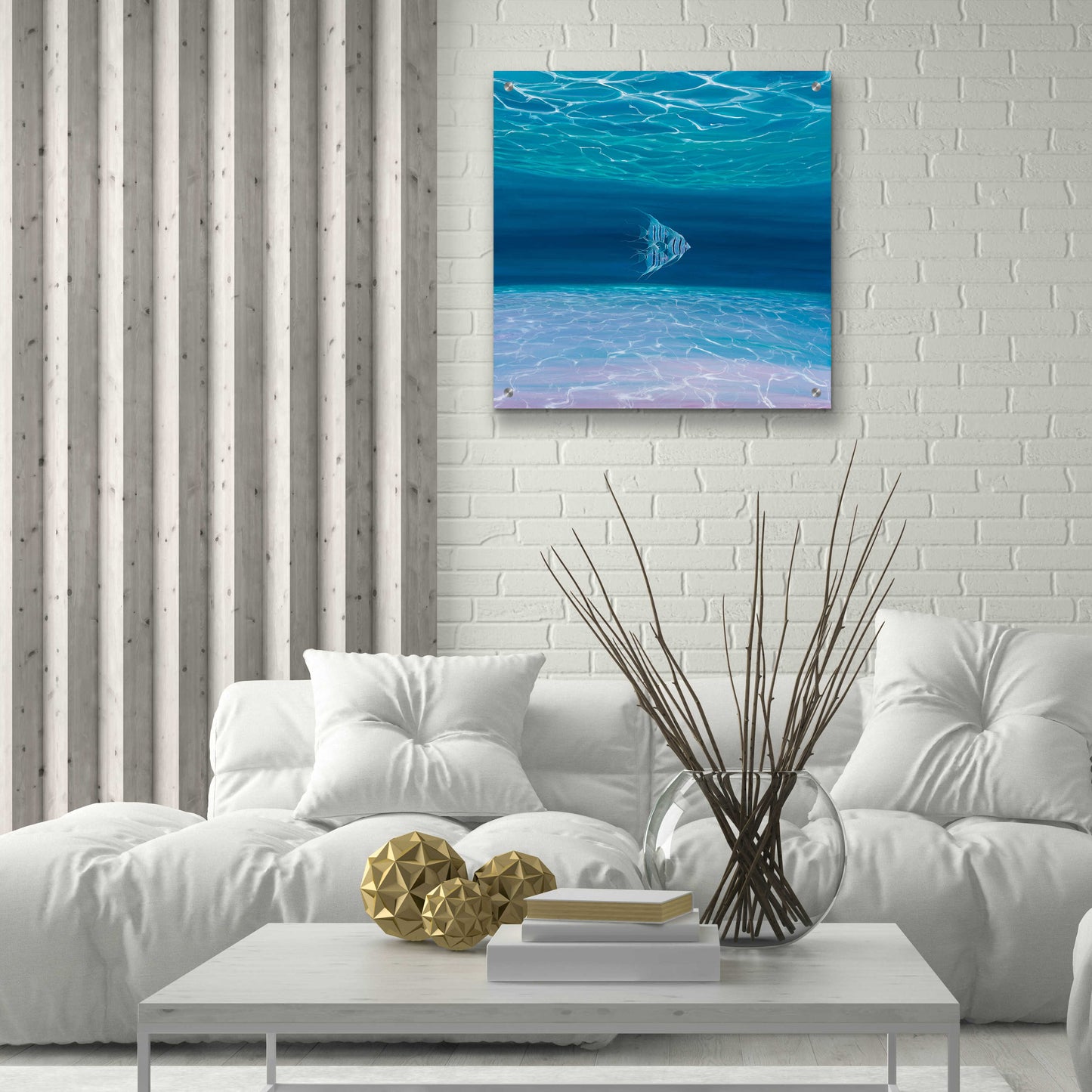 Epic Art 'Blue Angels Blue Sea' by Gill Bustamante, Acrylic Glass Wall Art,24x24