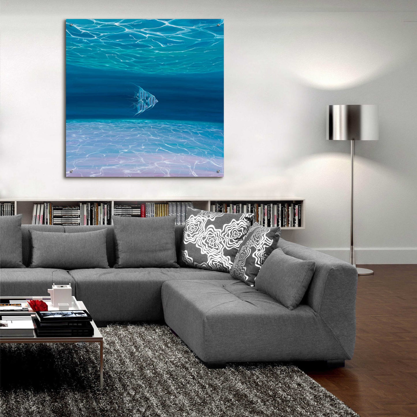 Epic Art 'Blue Angels Blue Sea' by Gill Bustamante, Acrylic Glass Wall Art,36x36