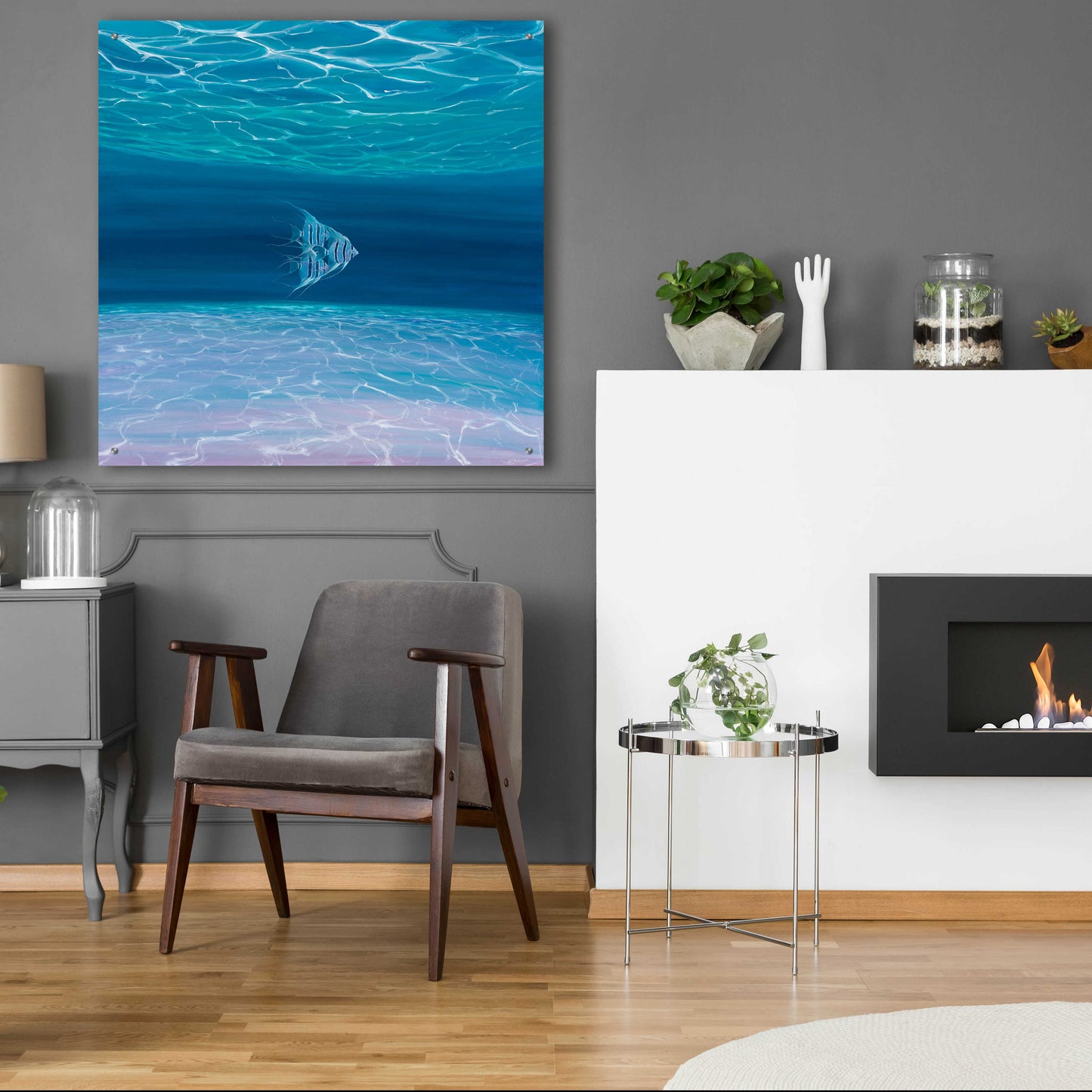 Epic Art 'Blue Angels Blue Sea' by Gill Bustamante, Acrylic Glass Wall Art,36x36