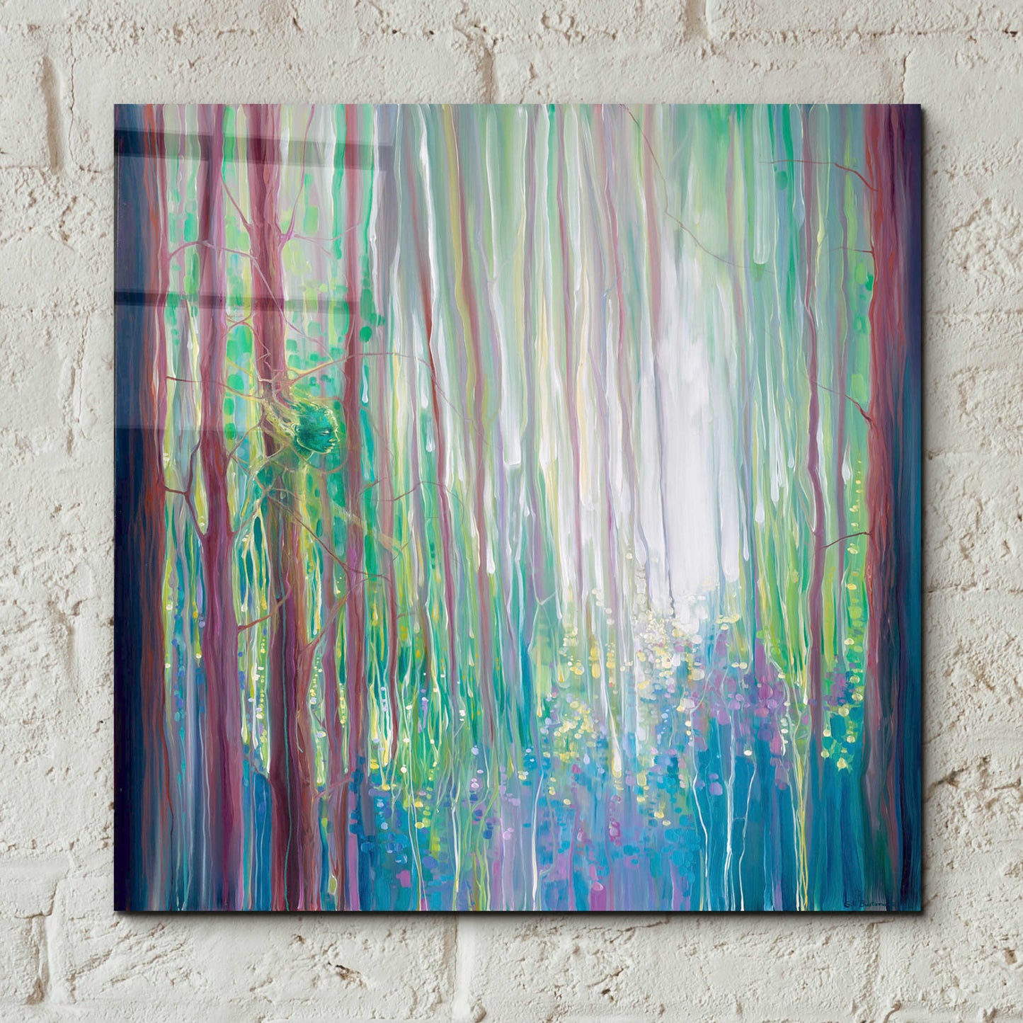 Epic Art 'The Dryads Bluebell Wood' by Gill Bustamante, Acrylic Glass Wall Art,12x12