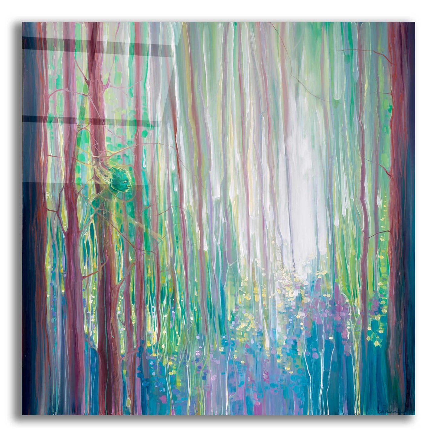 Epic Art 'The Dryads Bluebell Wood' by Gill Bustamante, Acrylic Glass Wall Art,12x12