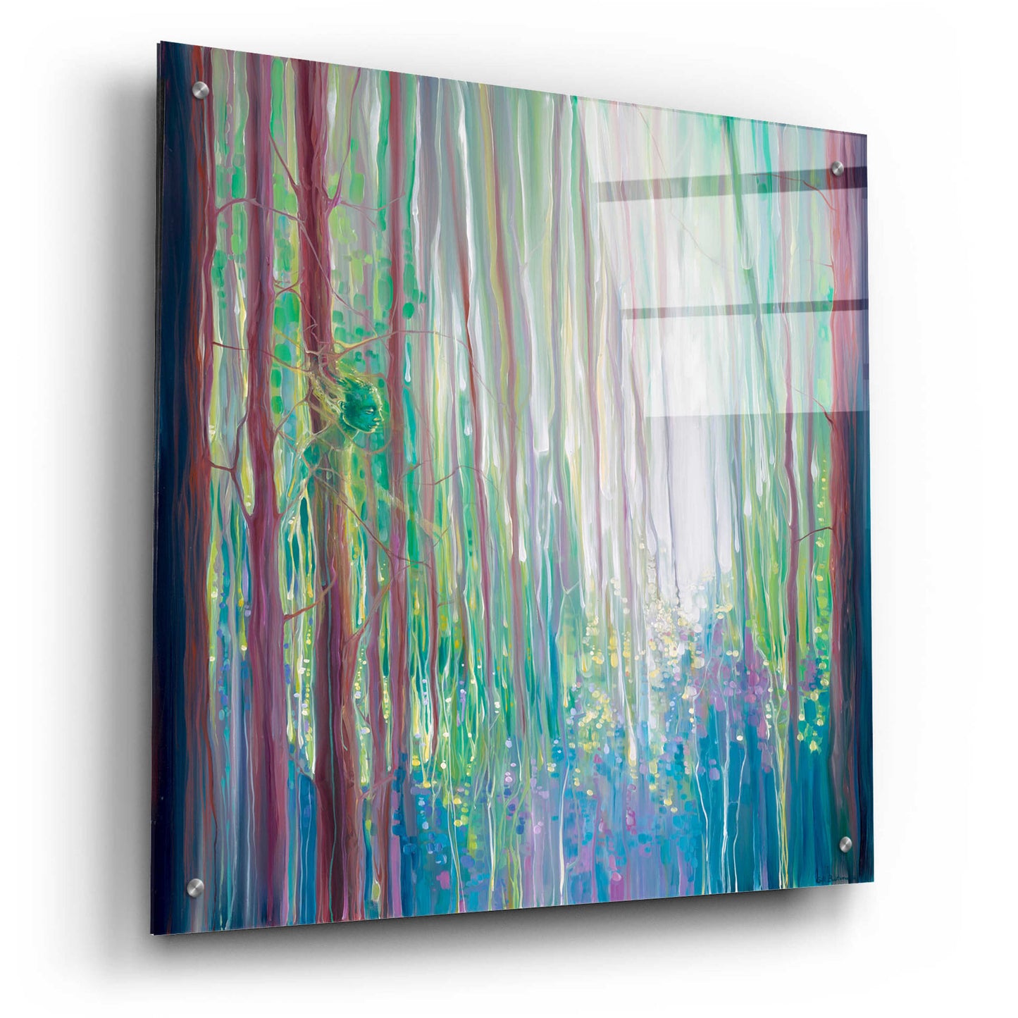 Epic Art 'The Dryads Bluebell Wood' by Gill Bustamante, Acrylic Glass Wall Art,24x24