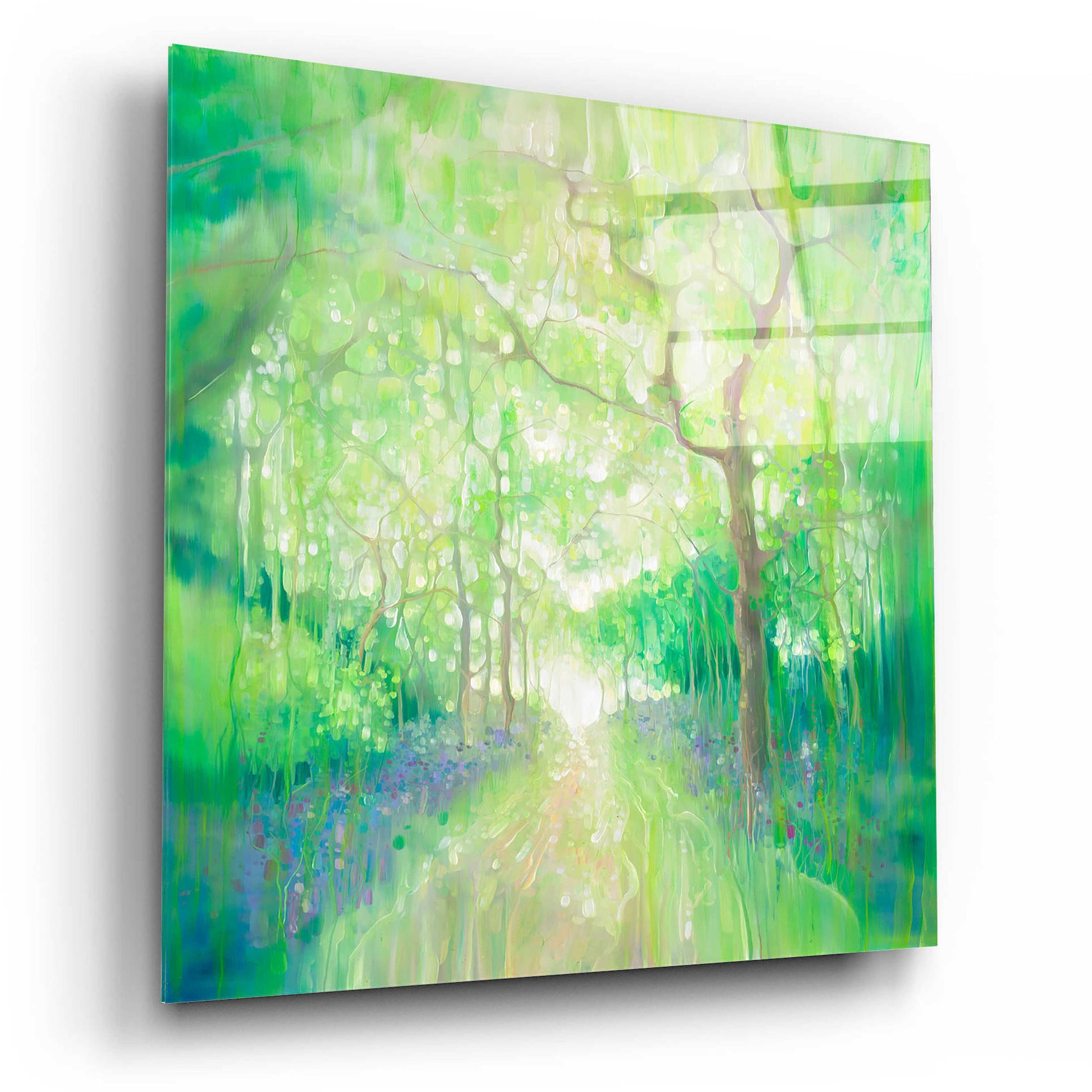 Epic Art 'Green Forest Calling' by Gill Bustamante, Acrylic Glass Wall Art,12x12